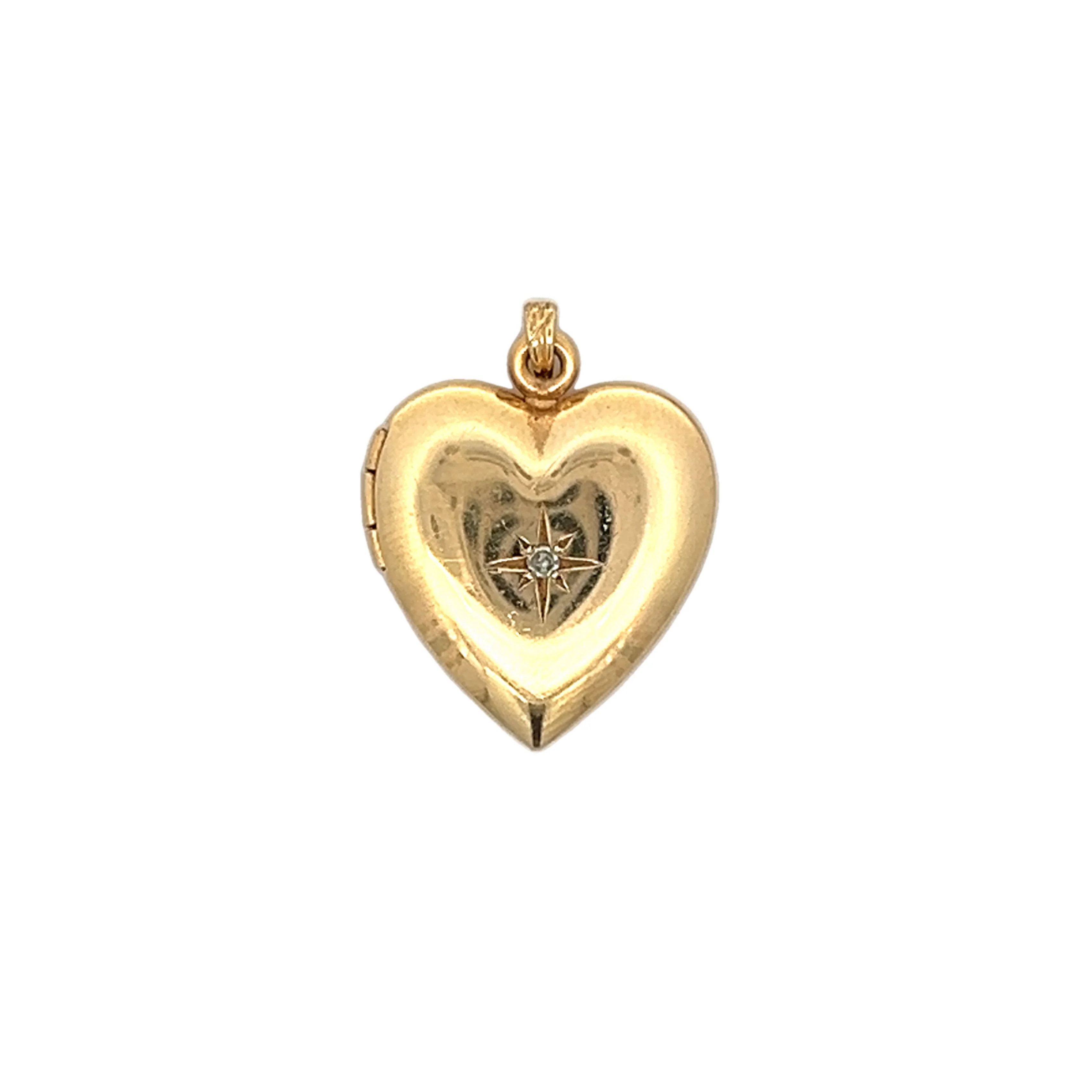 Antique Victorian Heart Locket Pendant in 14k