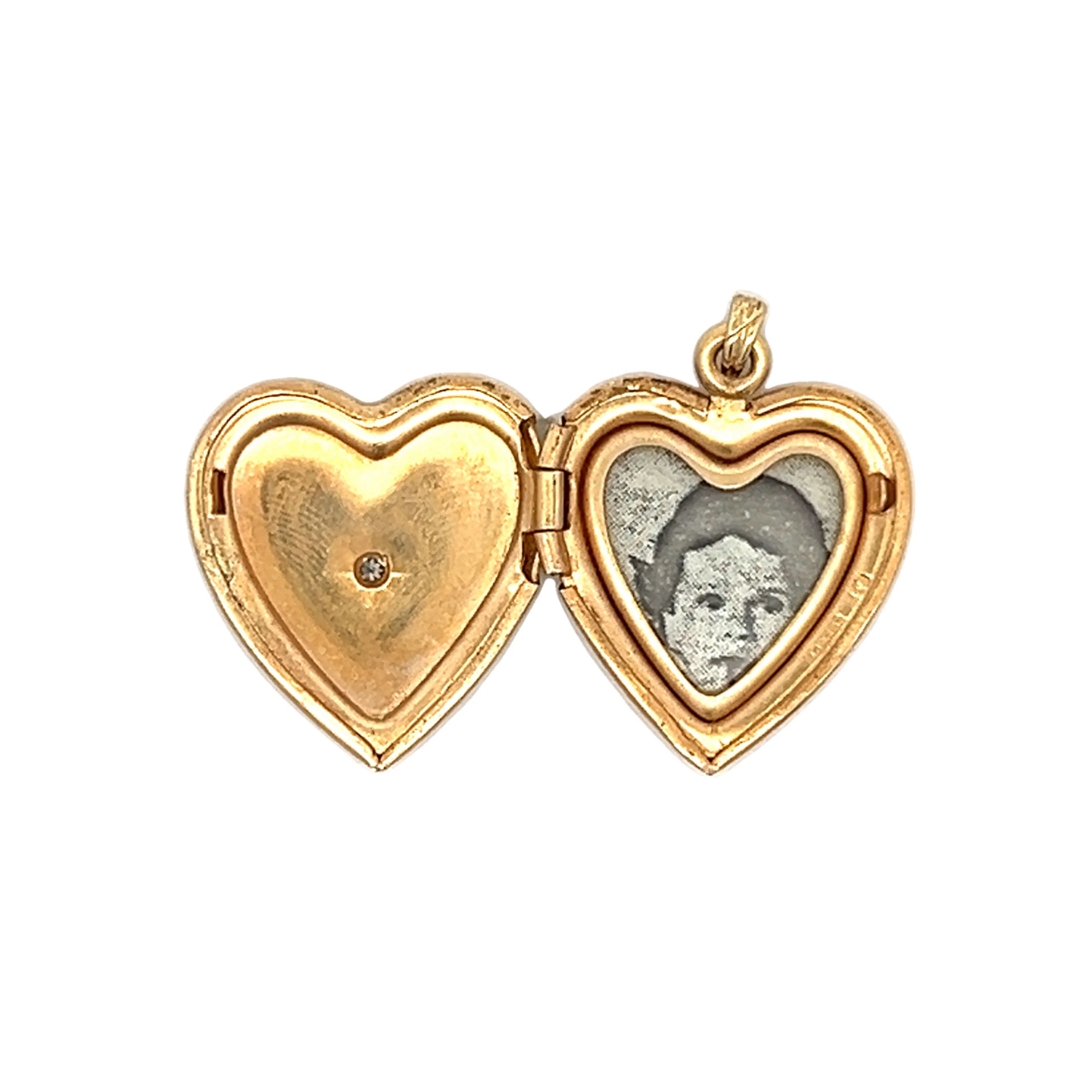 Antique Victorian Heart Locket Pendant in 14k - Image 3