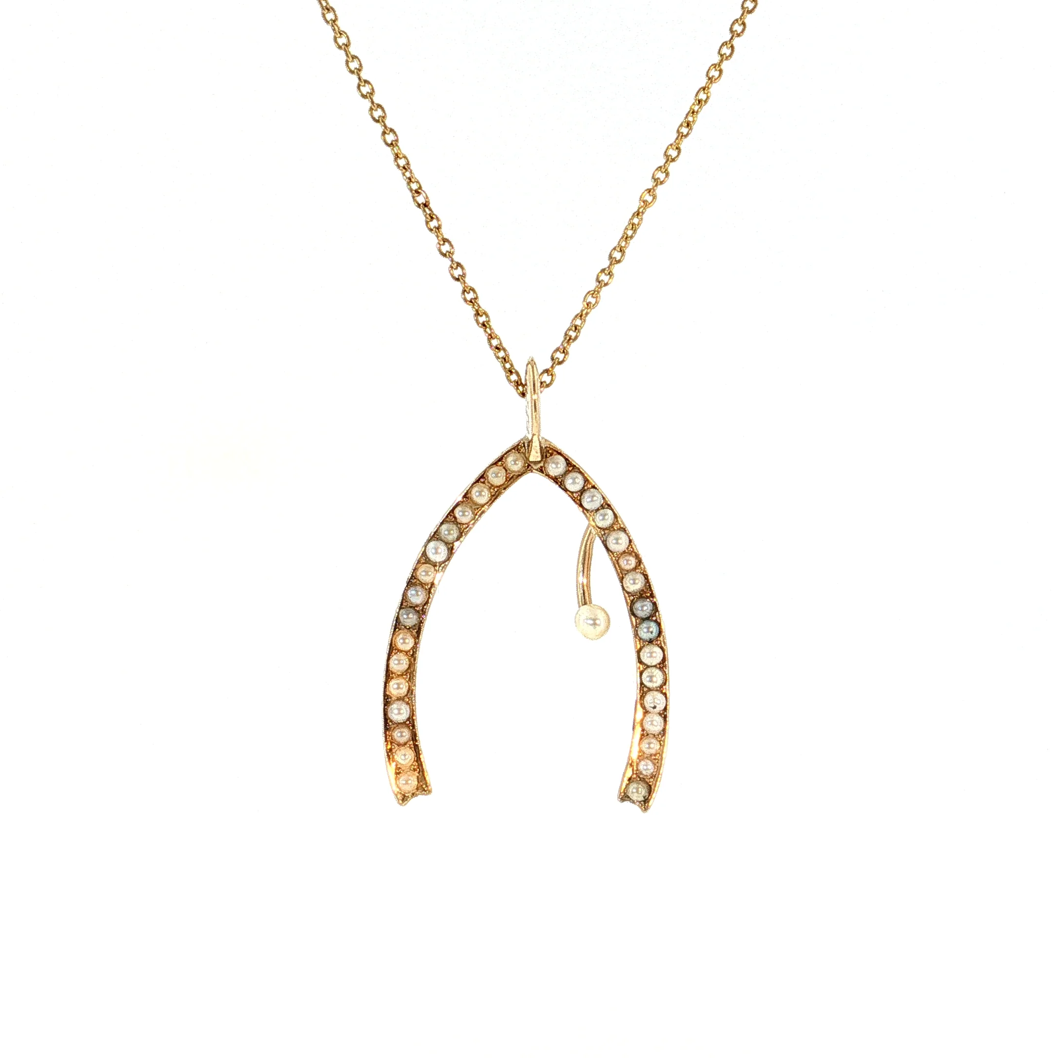 Antique Victorian Horseshoe Pendant 14k Yellow Gold