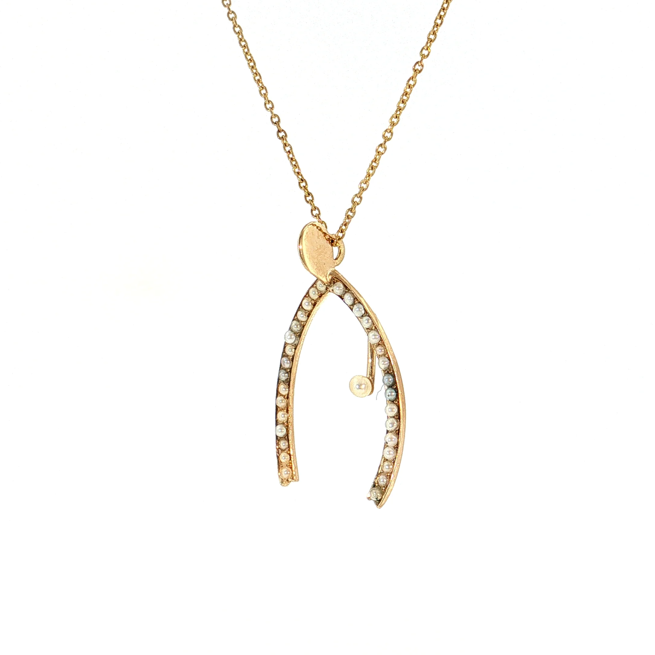Antique Victorian Horseshoe Pendant 14k Yellow Gold - Image 2