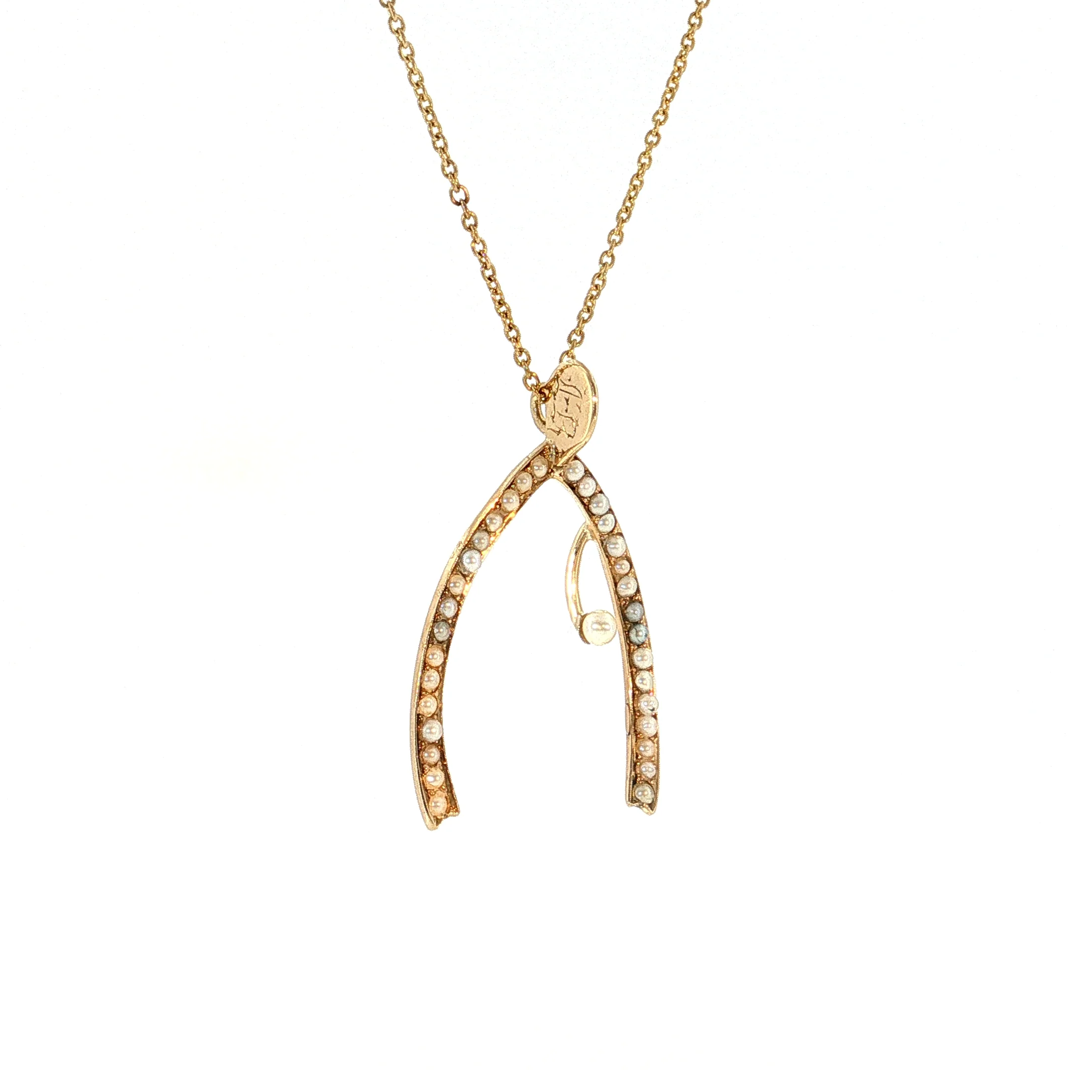 Antique Victorian Horseshoe Pendant 14k Yellow Gold - Image 3