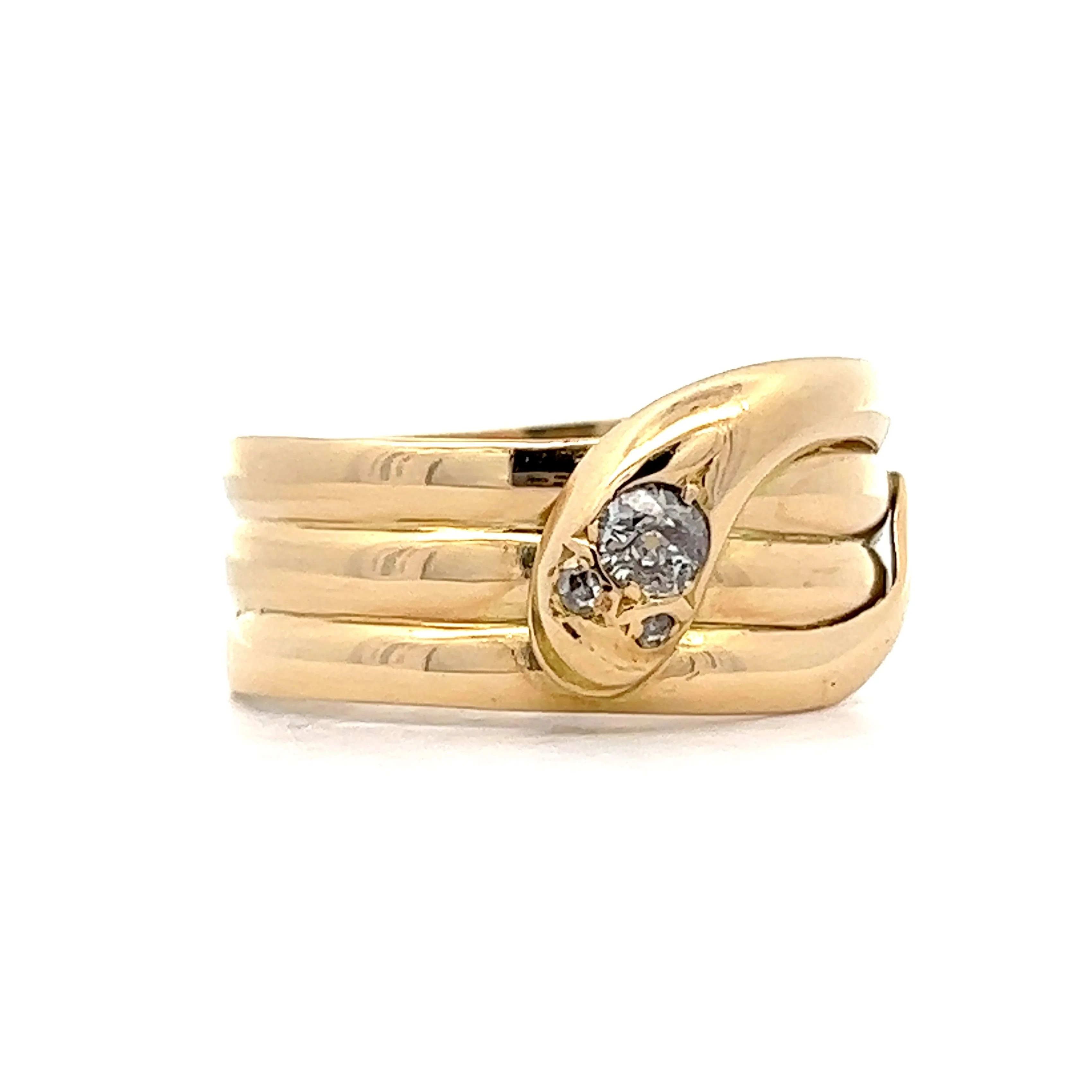 Antique Victorian Men's Snake Ring in 18k Yellow Gold - Image 3