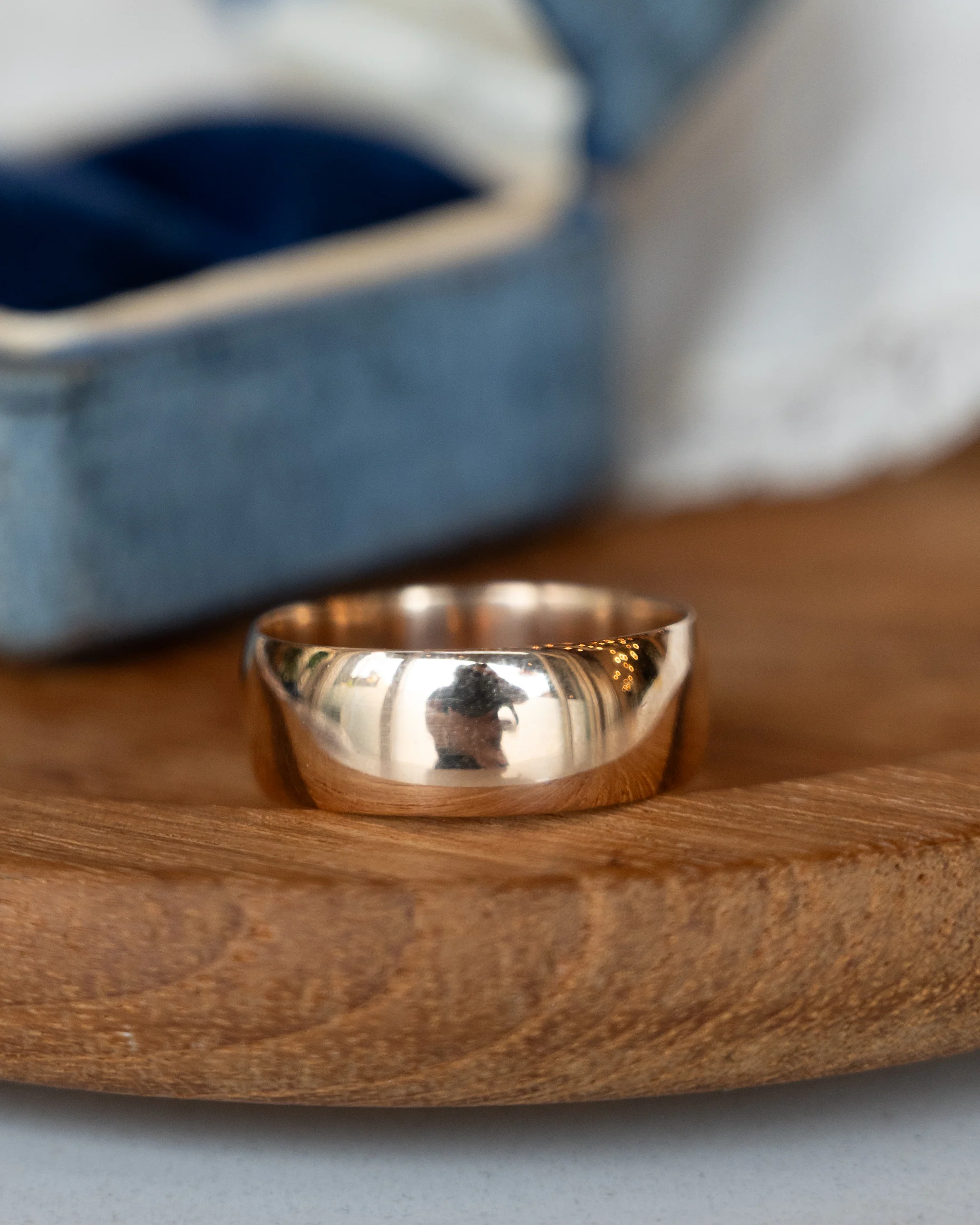 Antique Victorian Men's Wedding Band 14k Rose Gold - Image 6