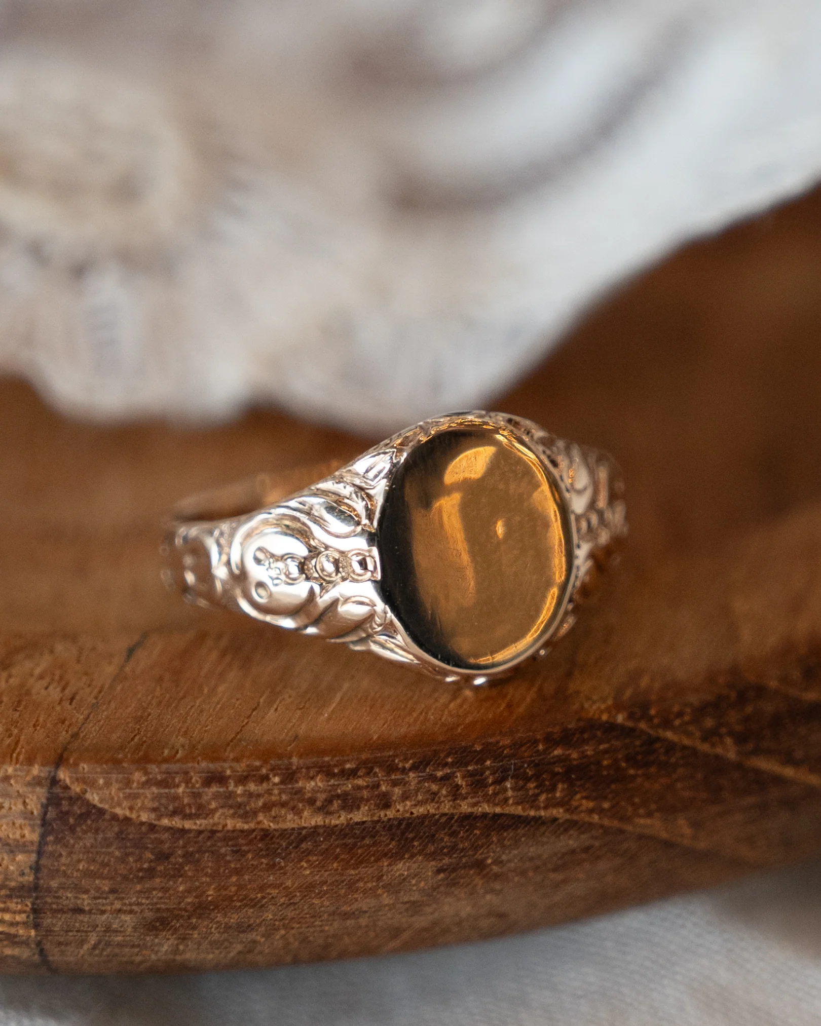 Antique Victorian Oval Signet Ring 14k Rose Gold - Image 6