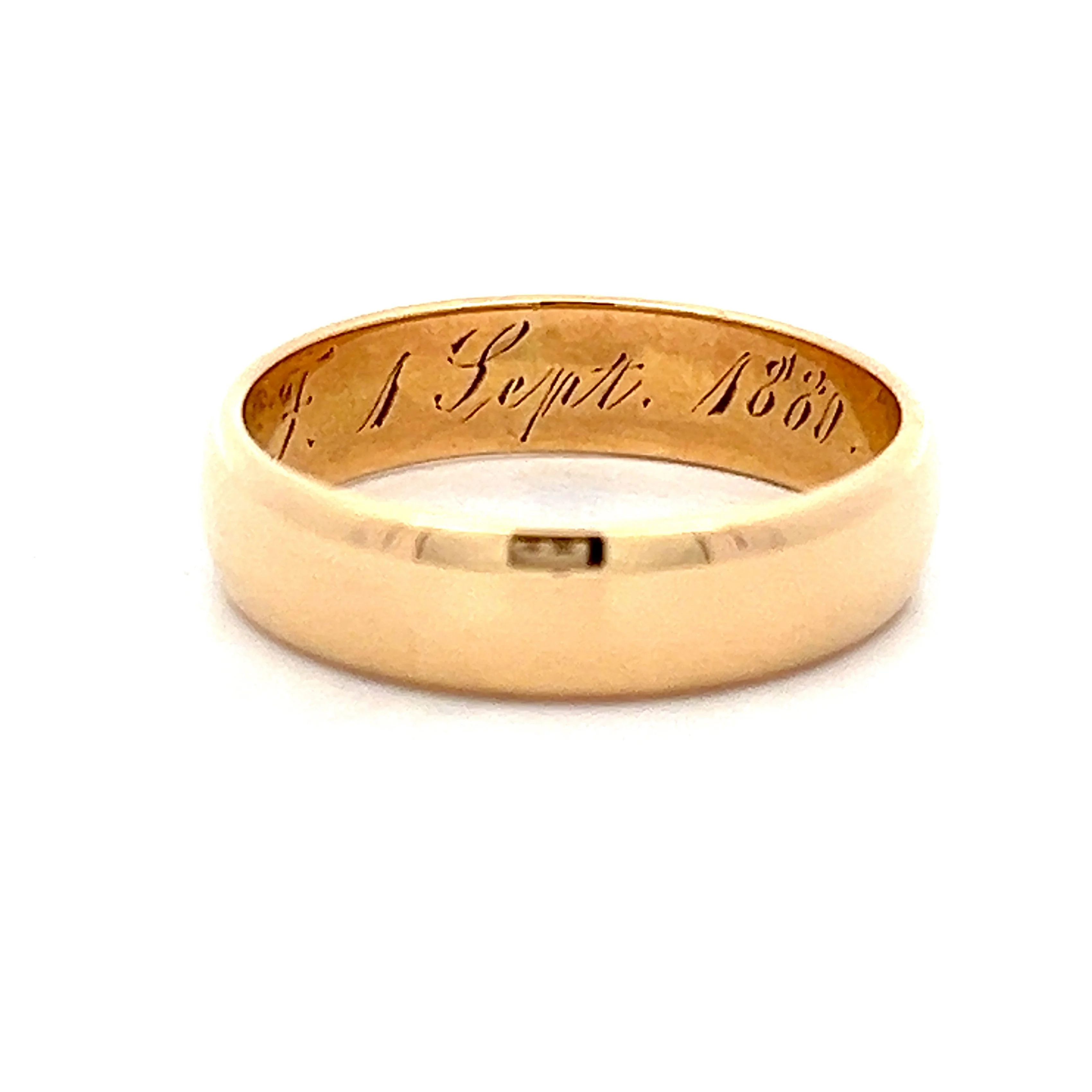 Antique Victorian Rounded Flat Edge Band in 18k - Image 6