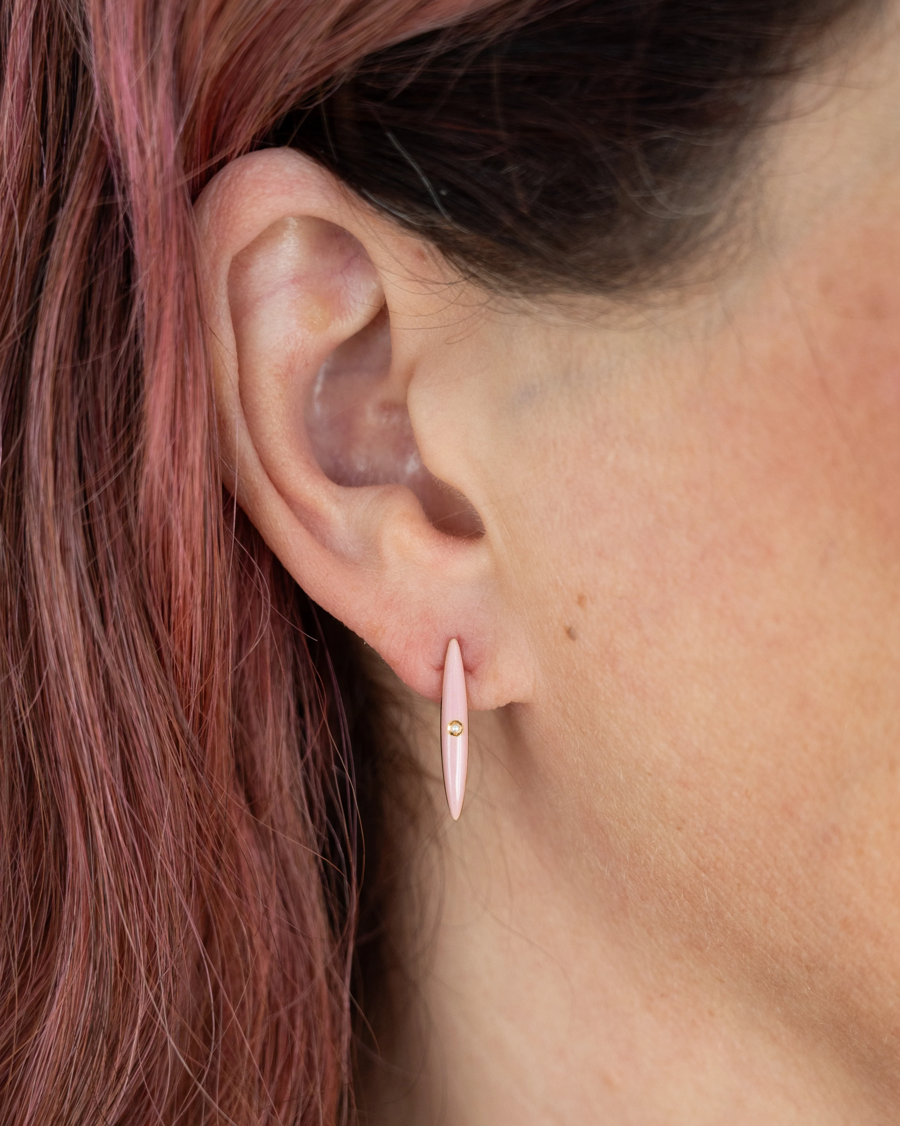 Antique Victorian Seed Pearl Earrings in 14k Rose Gold - Image 5