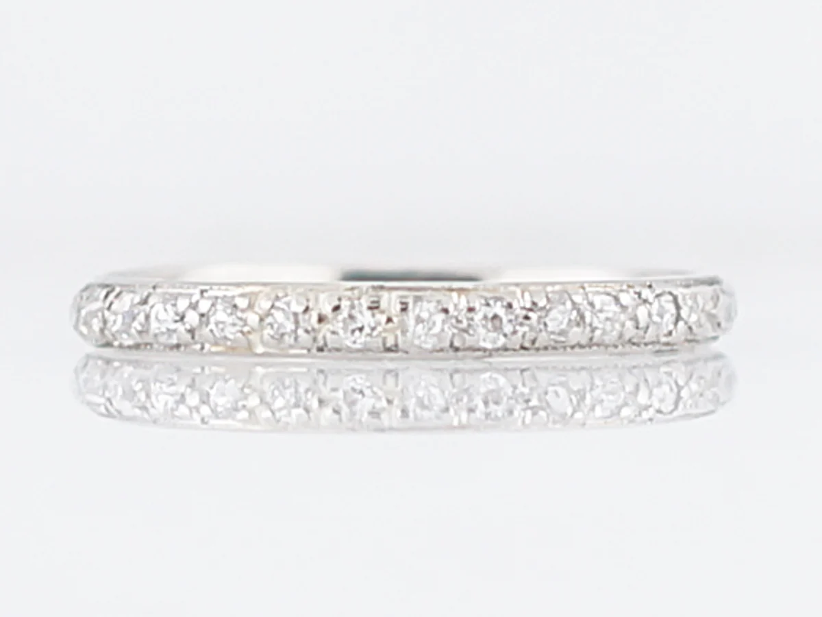 Antique Wedding Band Art Deco .12 Single Cut Diamonds in Platinum