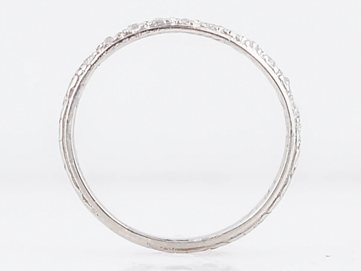 Antique Wedding Band Art Deco .12 Single Cut Diamonds in Platinum - Image 4