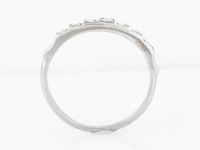 Antique Wedding Band Art Deco .18 Single Cut Diamonds in 18k White Gold - Image 5