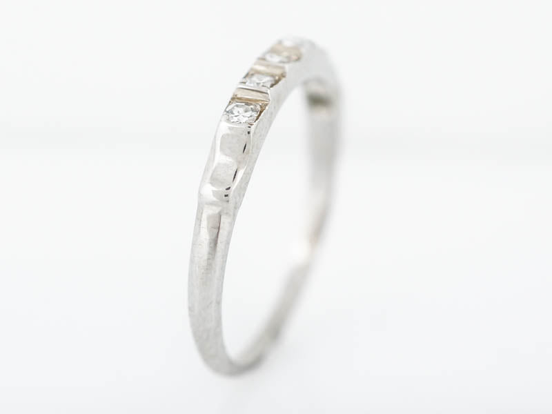 Antique Wedding Band Art Deco .18 Single Cut Diamonds in 18k White Gold - Image 6