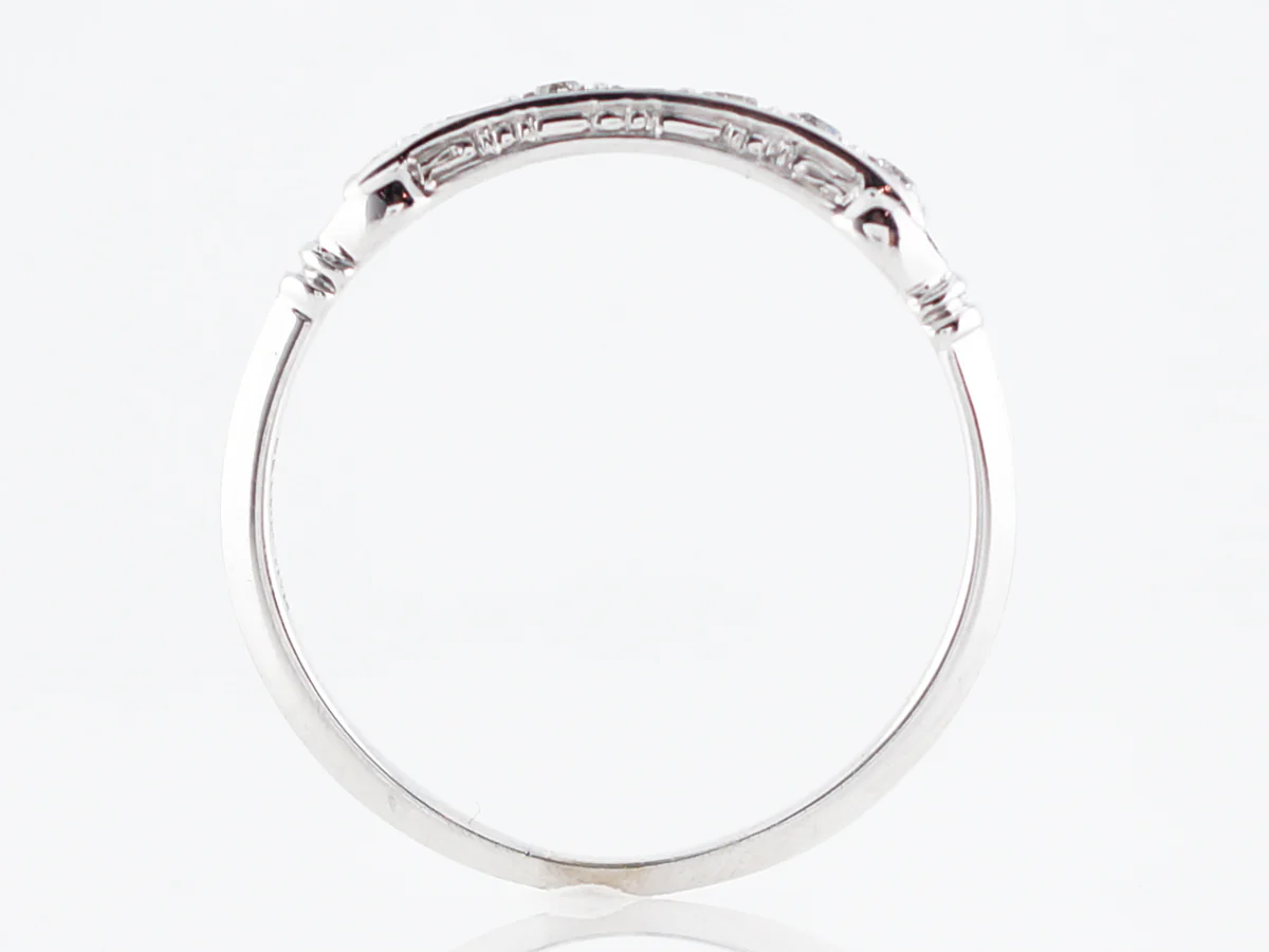 Antique Wedding Band Art Deco .18 Single Cut Diamonds in 18k White Gold - Image 4