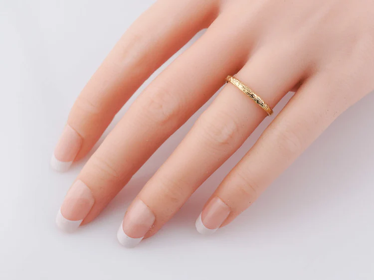 Antique Wedding Band Art Deco in 18k Yellow Gold - Image 5