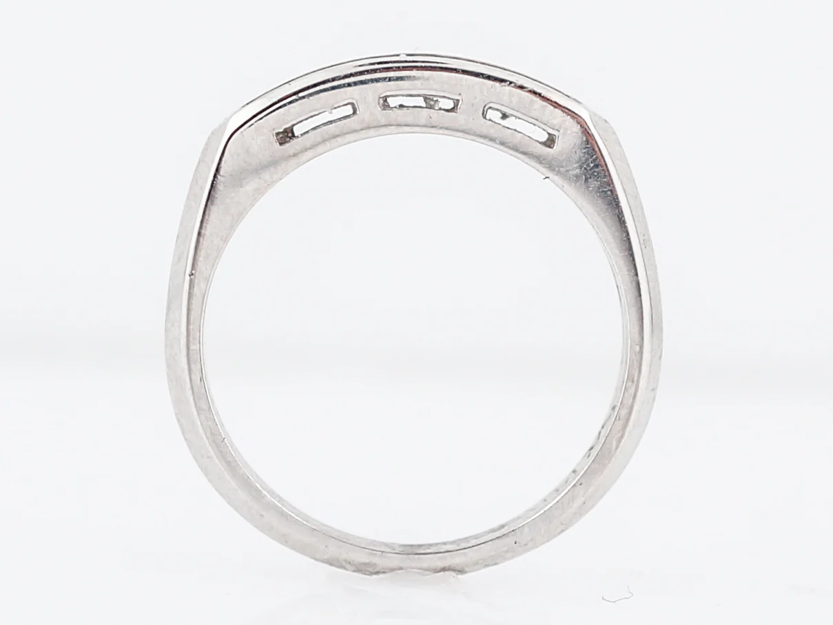 Antique Wedding Band Art Deco .21 Single Cut Diamond in 14k White Gold - Image 4