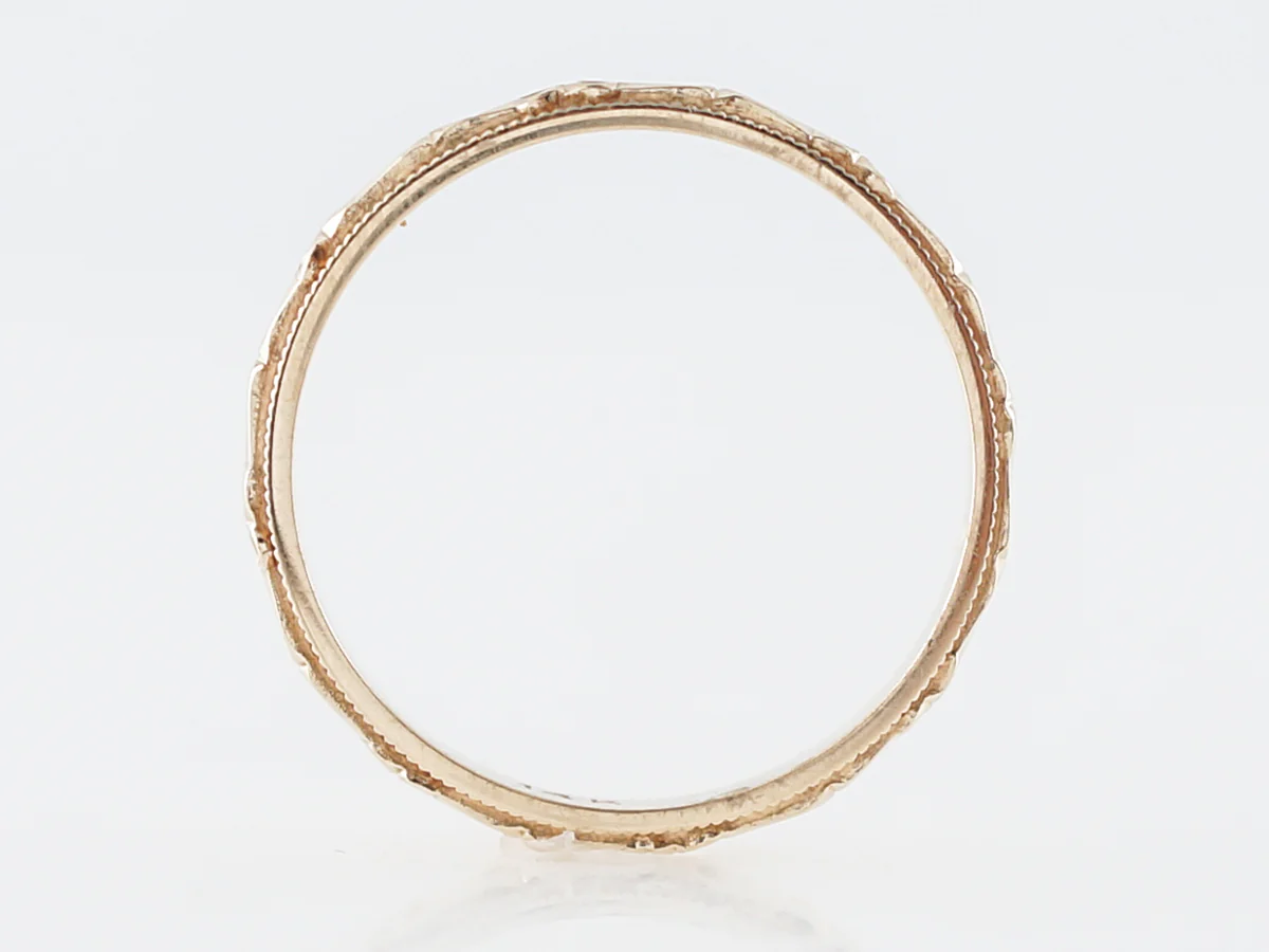 Antique Wedding Band Art Deco in 14k Yellow Gold - Image 2