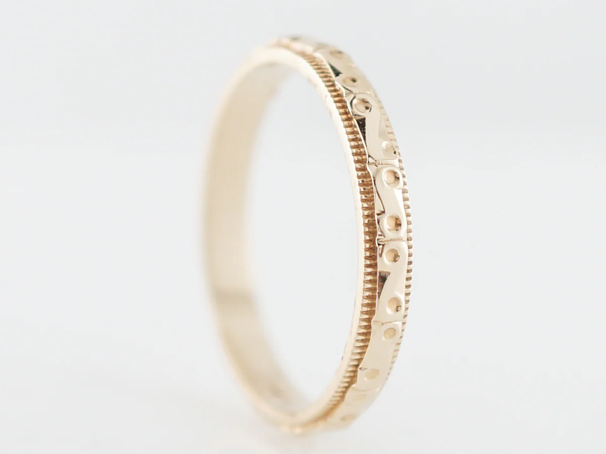 Antique Wedding Band Art Deco in 14k Yellow Gold - Image 3
