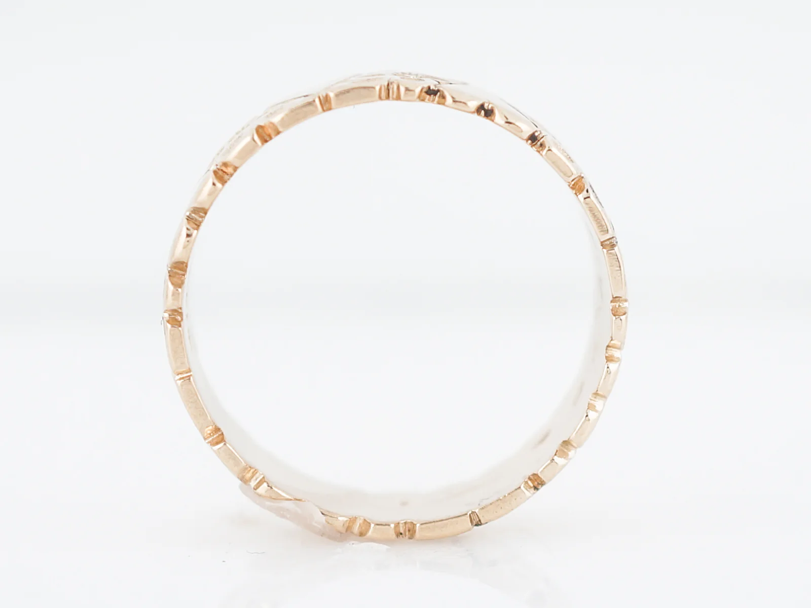 Antique Wedding Band Late Art Deco Orange Blossom in 14k Yellow Gold - Image 5