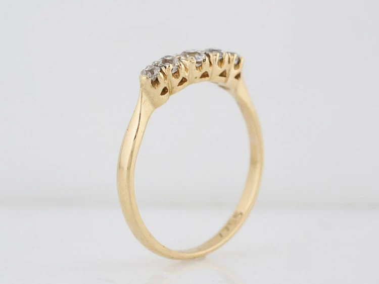Antique Wedding Band Victorian .52 Old Mine Cut Diamonds in 18k Yellow Gold - Image 5