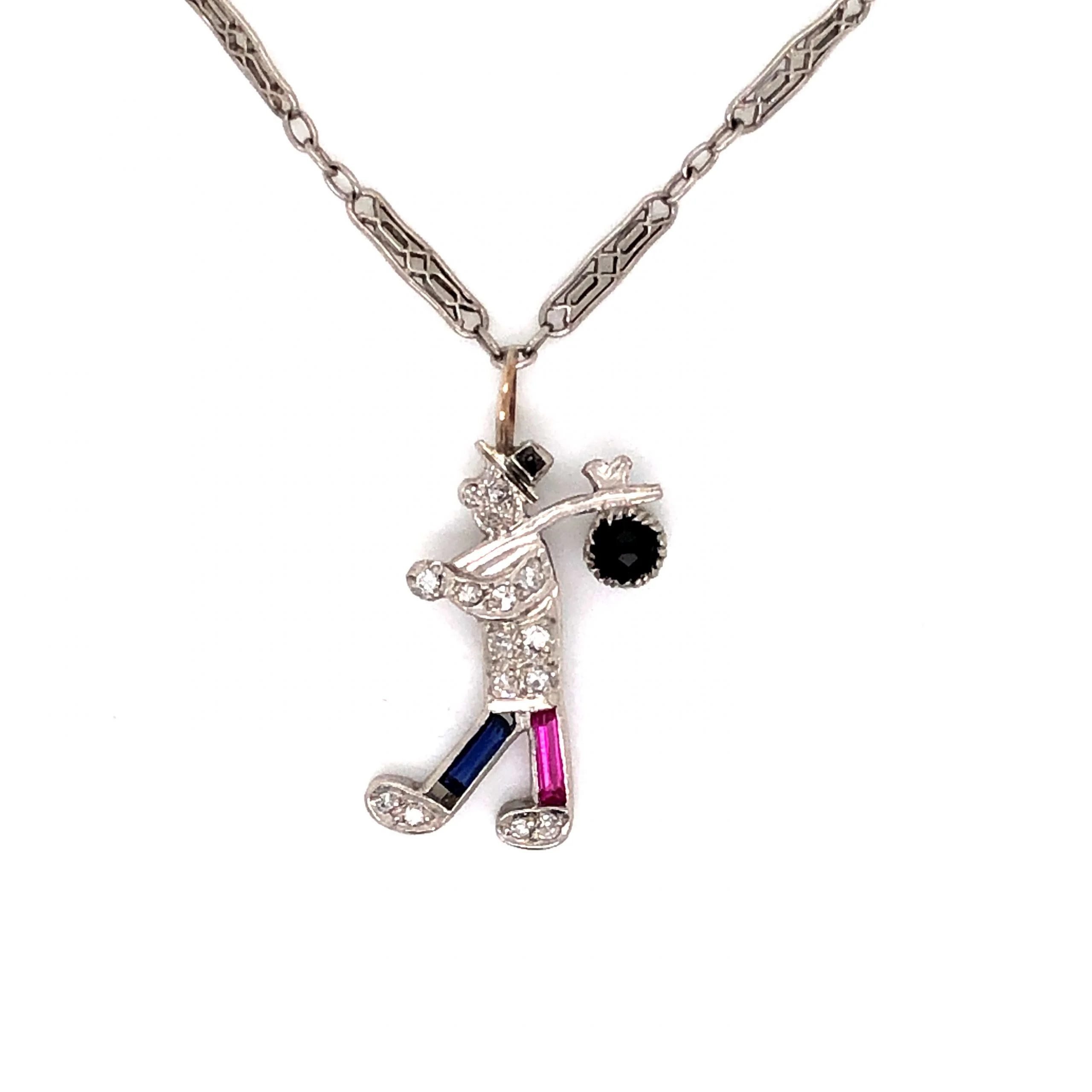 Art Deco Charm Bracelet in Platinum - Image 3