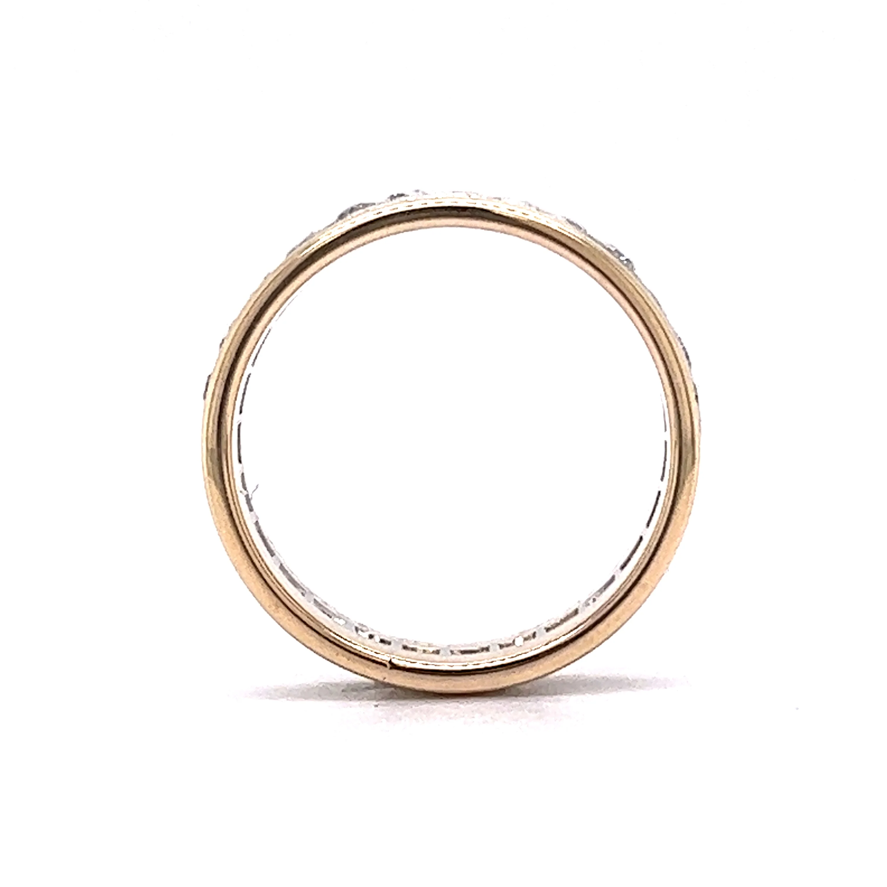 Art Deco Diamond Eternity Band in 14k Yellow Gold & Platinum - Image 4