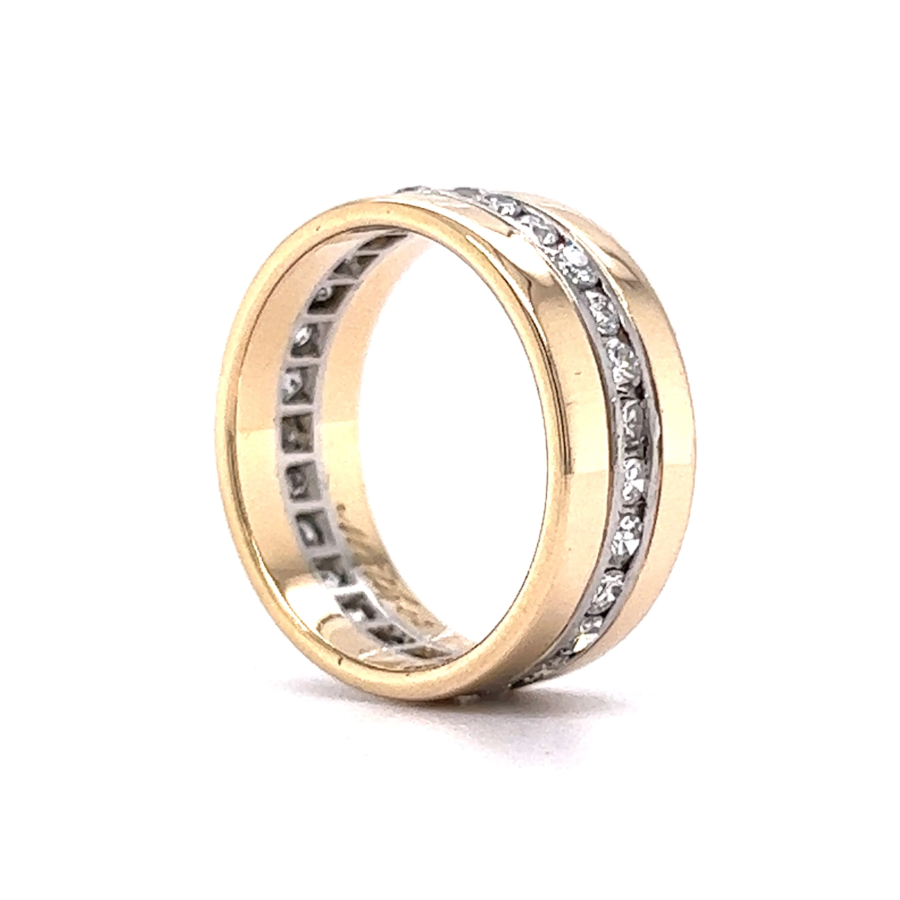 Art Deco Diamond Eternity Band in 14k Yellow Gold & Platinum - Image 5