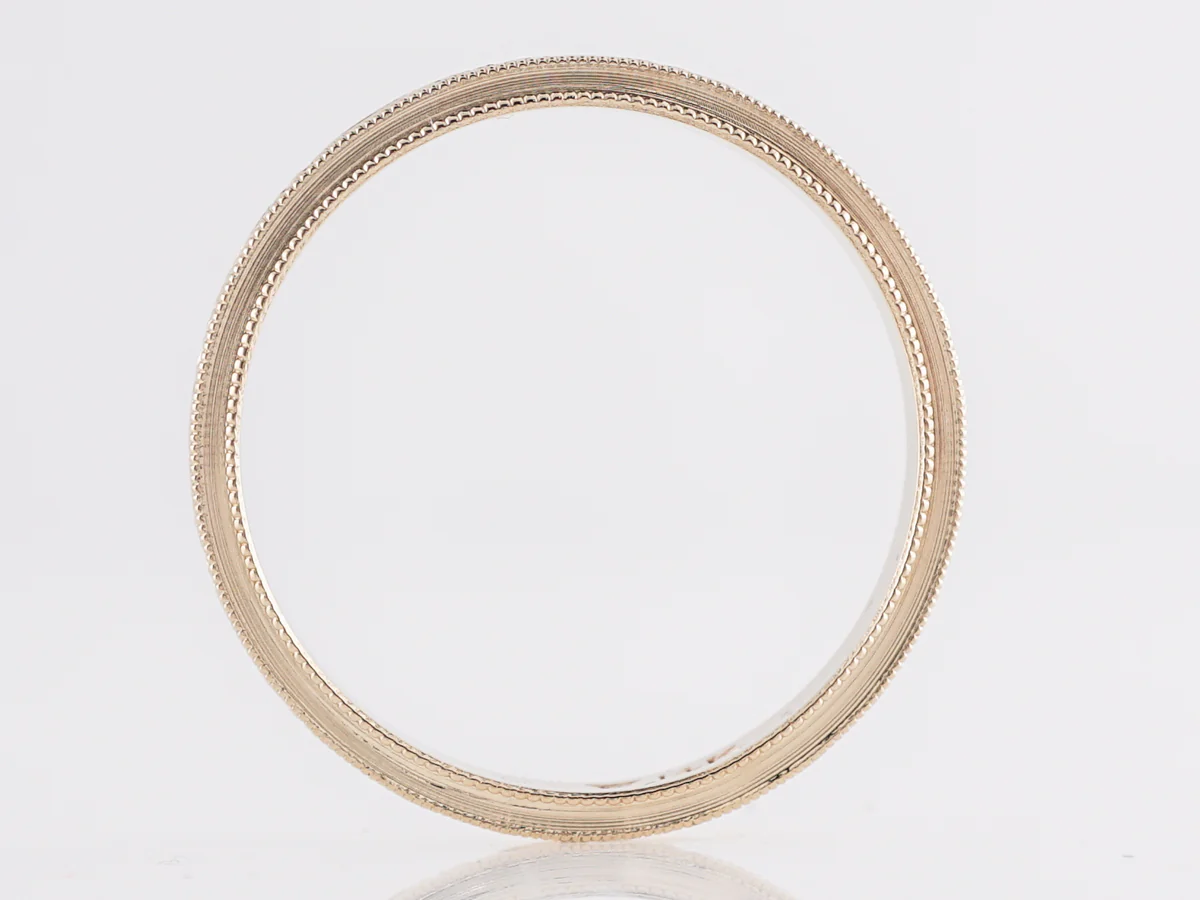 Art Deco Double Milgrain Band in 14k Yellow Gold - Image 3