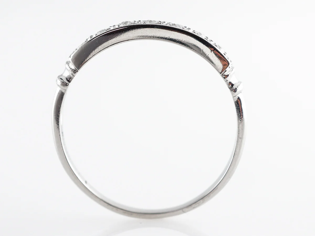 Art Deco Single Cut Diamond Wedding Band in Platinum - Image 4