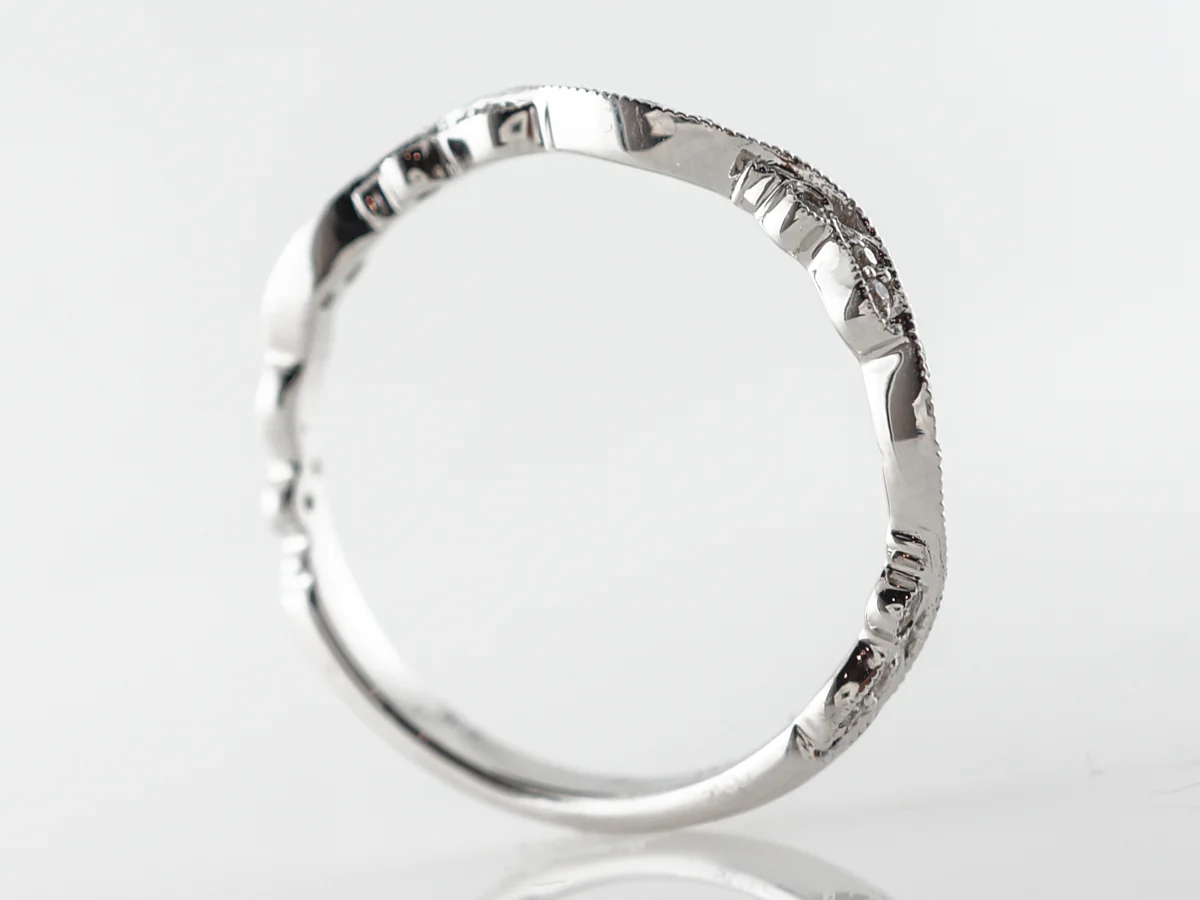 Art Deco Style Diamond Band in 14k White Gold - Image 4