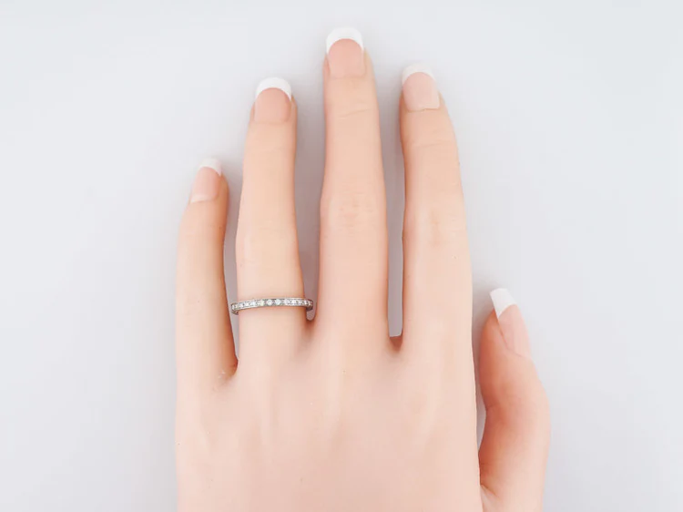 Eternity Wedding Band Modern .32 Round Brilliant Cut Diamonds in Platinum - Image 6