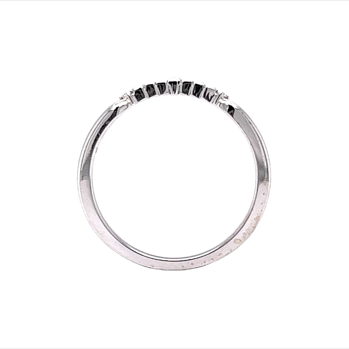 Baguette Cut Contoured Diamond Wedding Band in 14k White Gold - Image 4