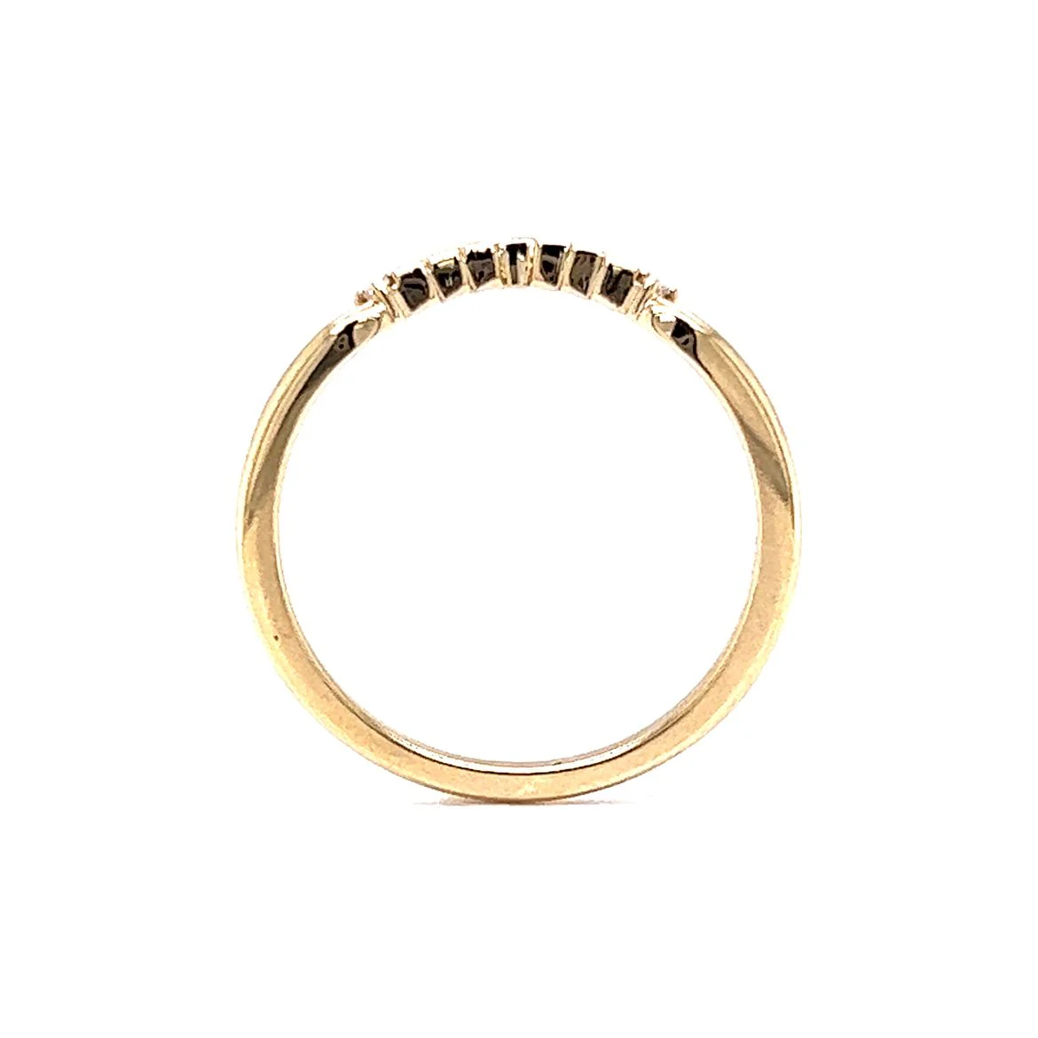 Baguette Cut Diamond Contoured Wedding Band in 14k Yellow Gold - Image 4