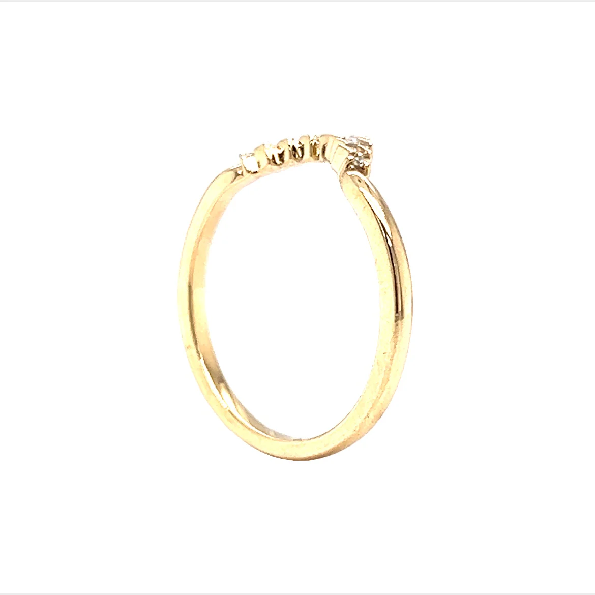 Baguette Cut Diamond Contoured Wedding Band in 14k Yellow Gold - Image 5