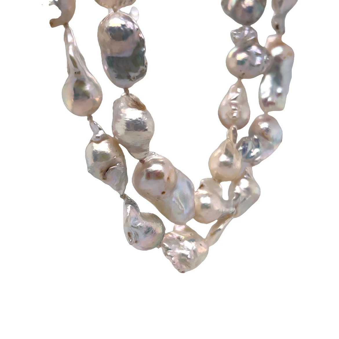 Baroque Freshwater Pearl Necklace in 14k Yellow Gold - Image 2