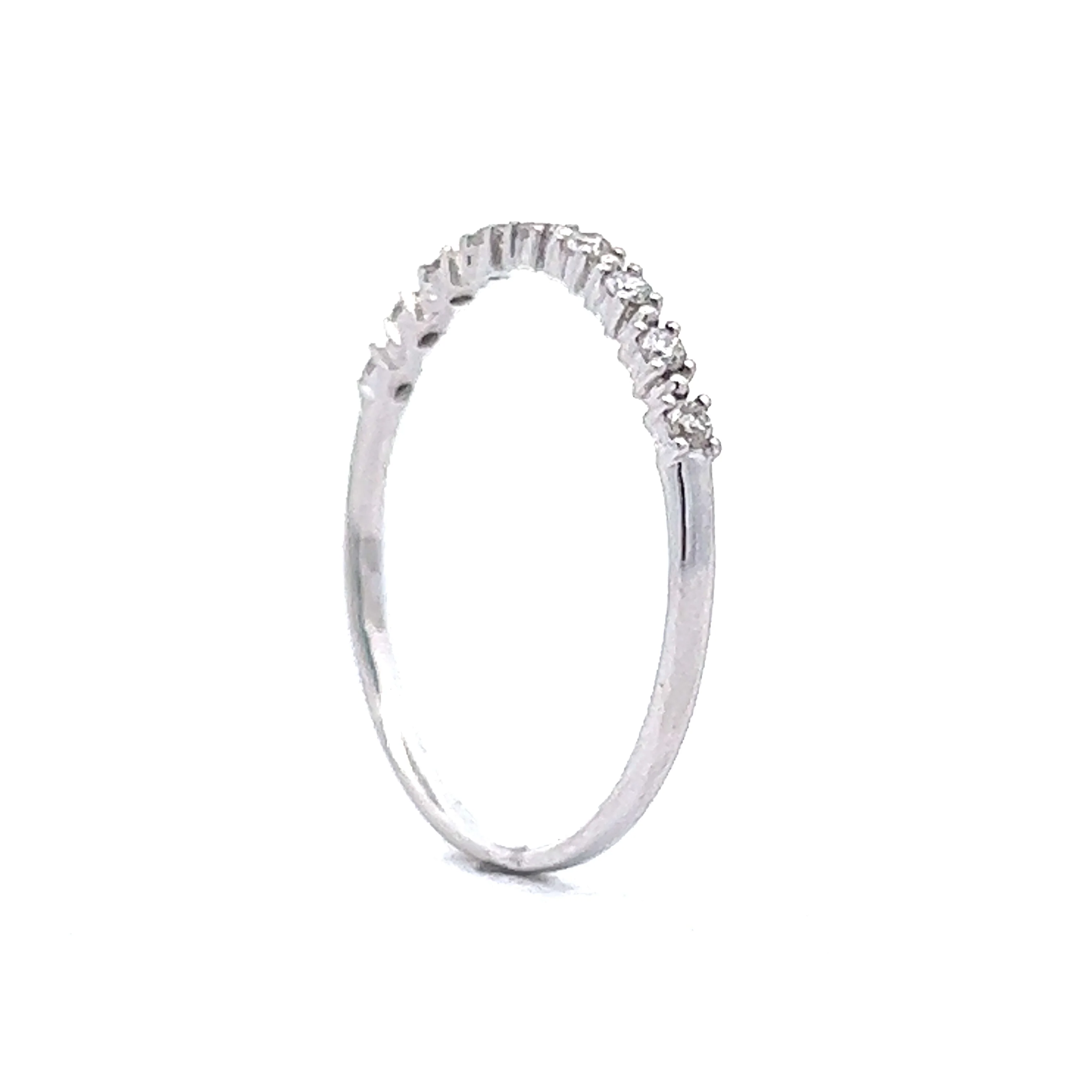 Bead Spaced Diamond Wedding Band in 14k White Gold - Image 5