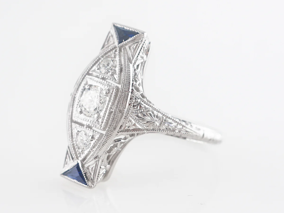 Belais Brothers Vintage Diamond and Sapphire Cocktail Ring - Image 2