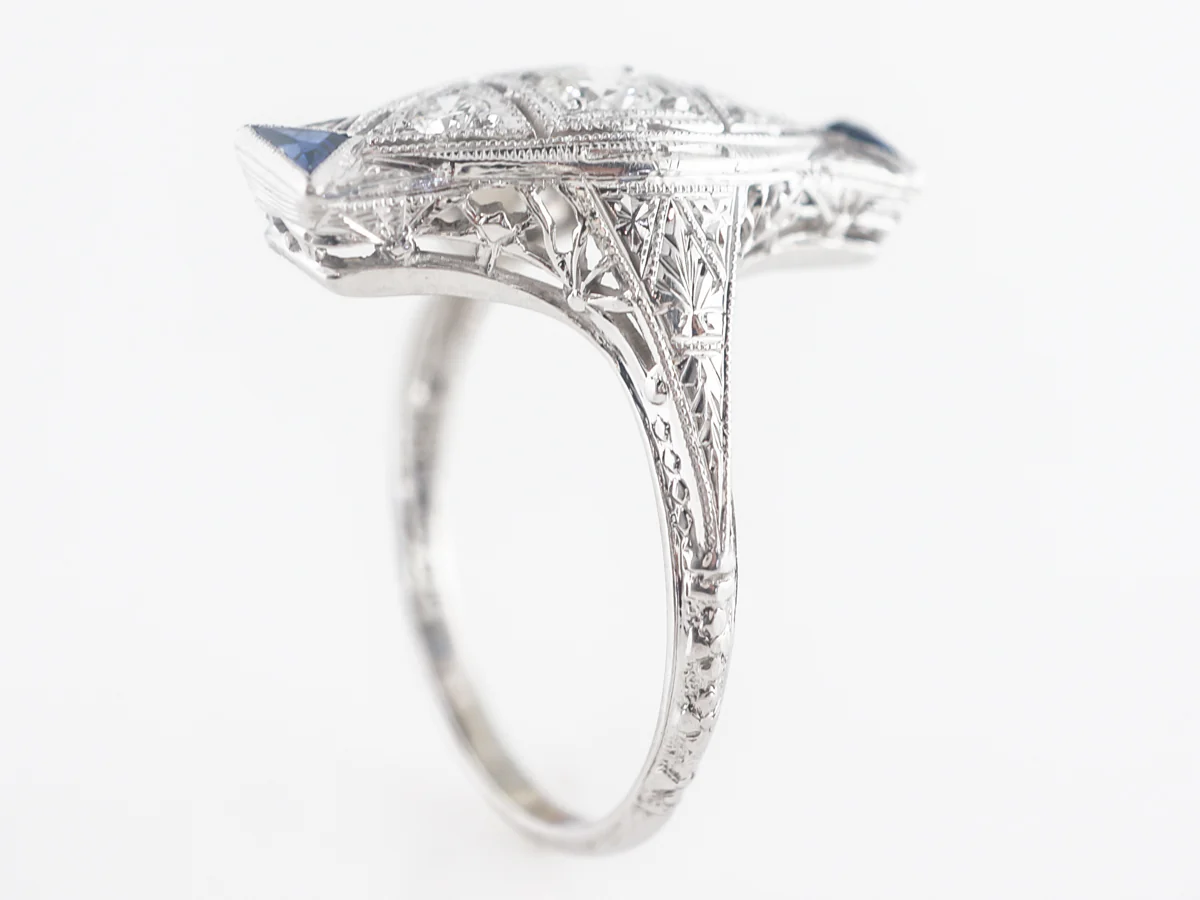 Belais Brothers Vintage Diamond and Sapphire Cocktail Ring - Image 3