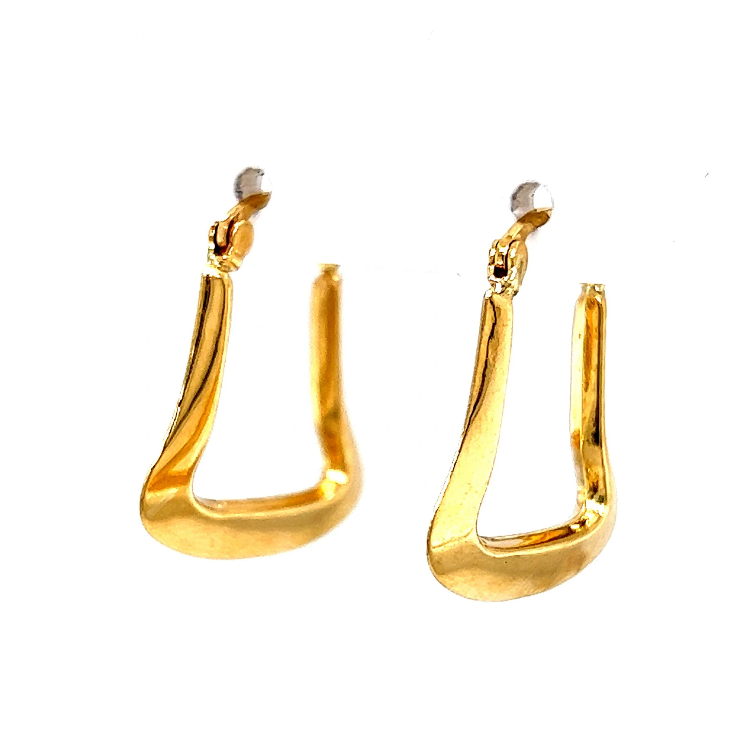 Bell Shaped Hoop Earrings in 14k Yellow Gold - Image 2