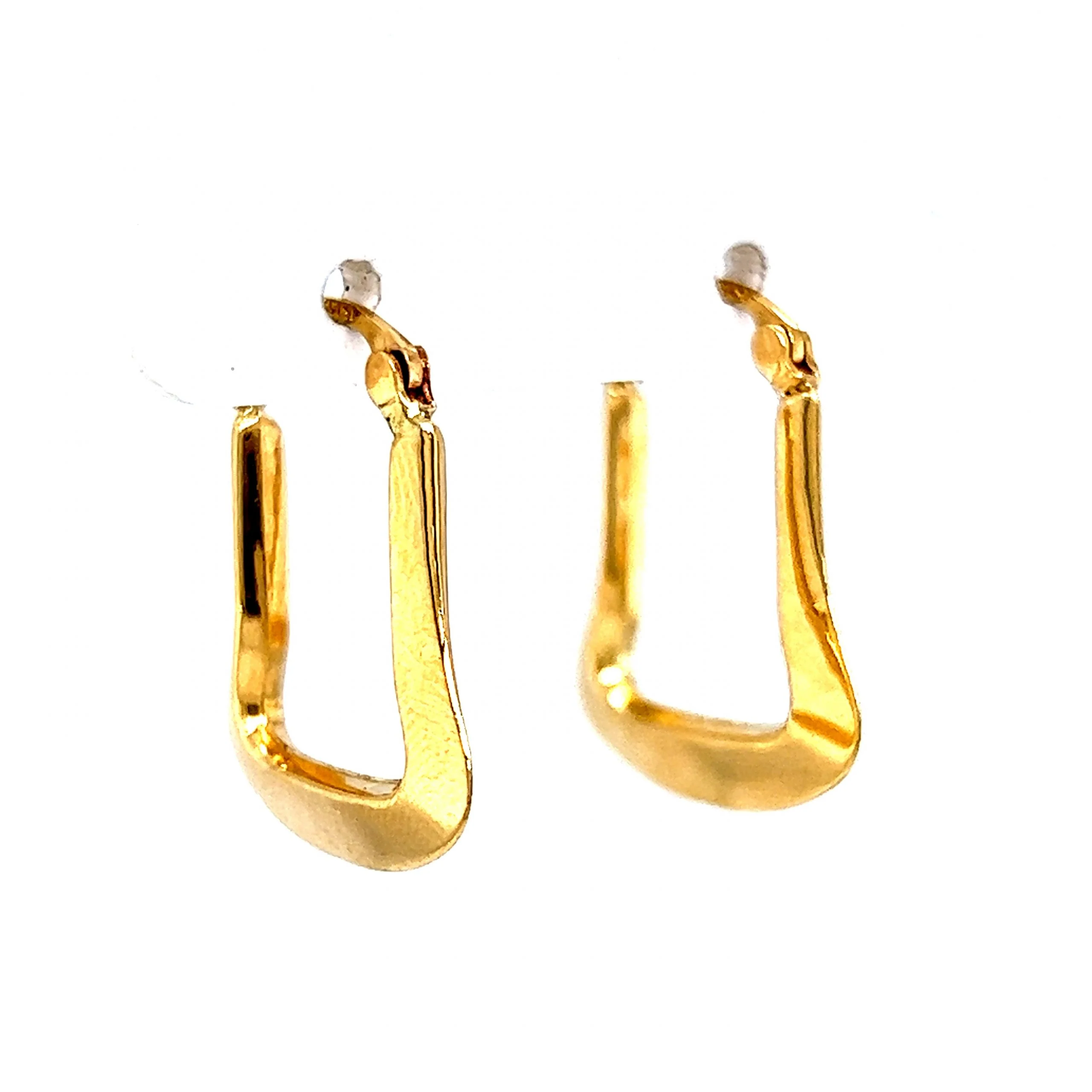 Bell Shaped Hoop Earrings in 14k Yellow Gold - Image 3