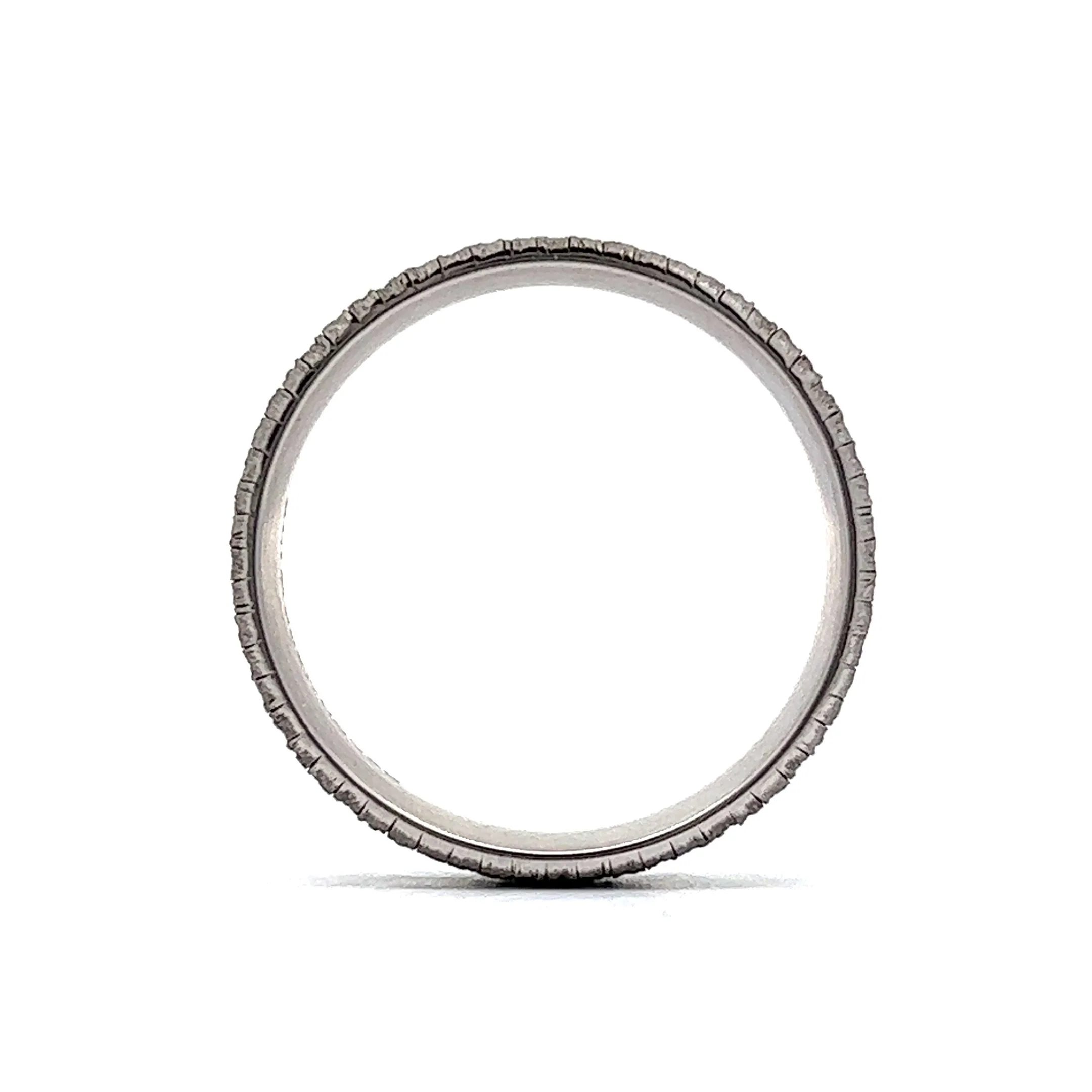 Benchmark Men's Half Round Brushed Finish Wedding Band in 14k White Gold - Image 4