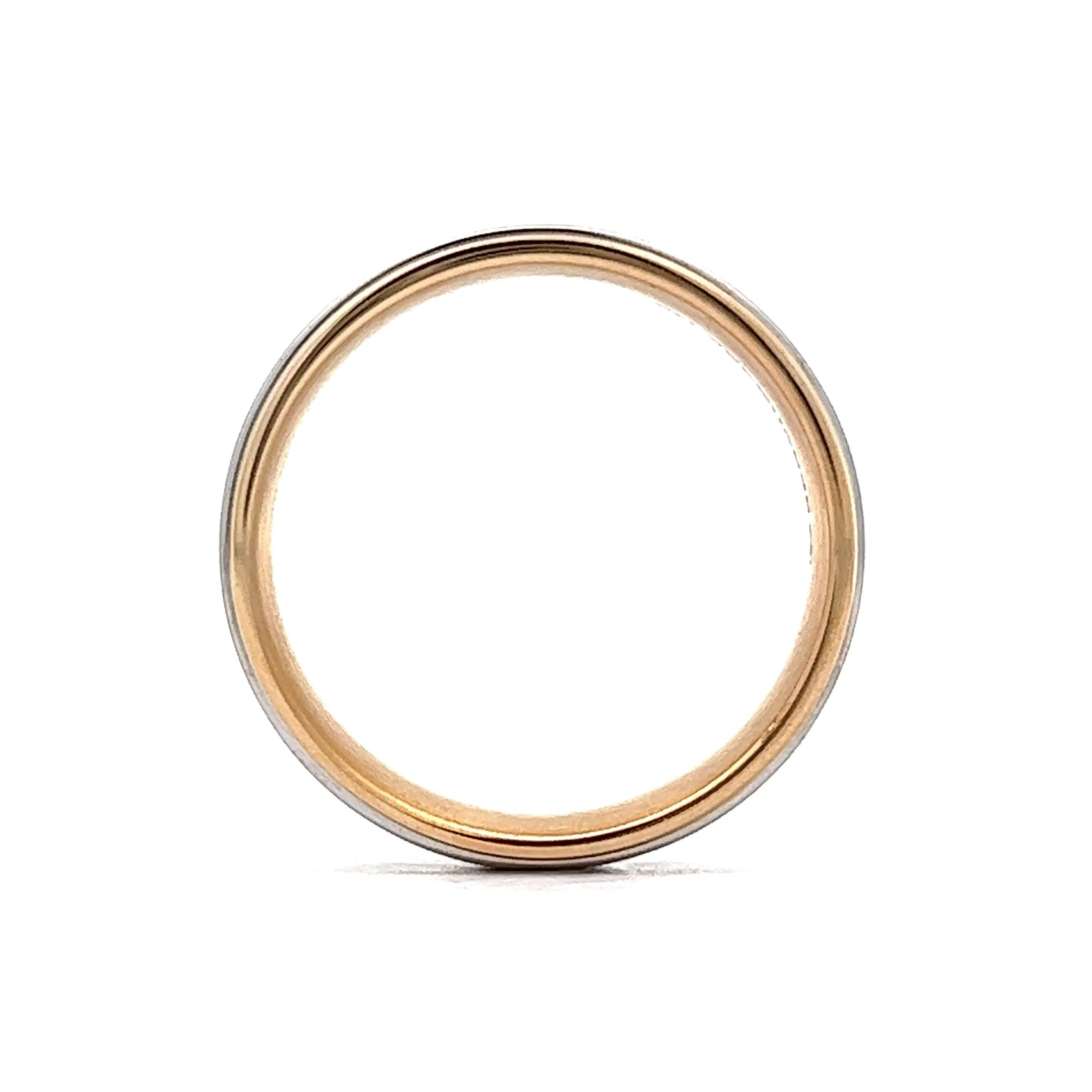 Benchmark Men's Two-Tone Wedding Band in 14k Yellow & White Gold - Image 4