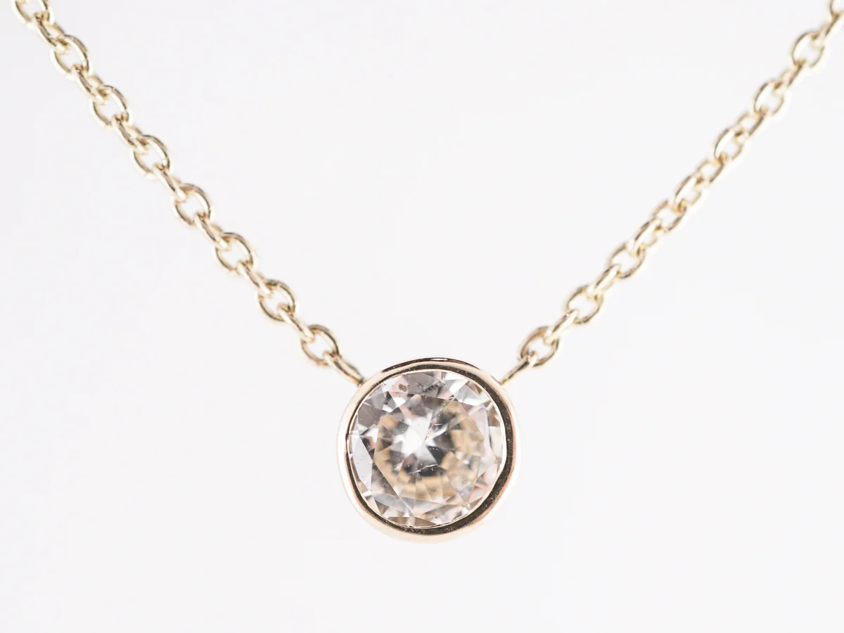 Bezel Set Diamond Pendant in 14k Yellow Gold - Image 2