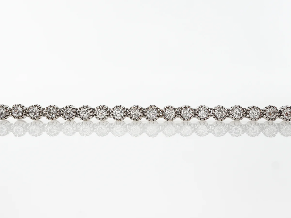 Bezel Set Diamond Tennis Bracelet in White Gold - Image 2