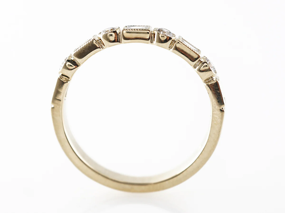 Bezel Set Diamond Wedding Band in 14k Yellow Gold - Image 5