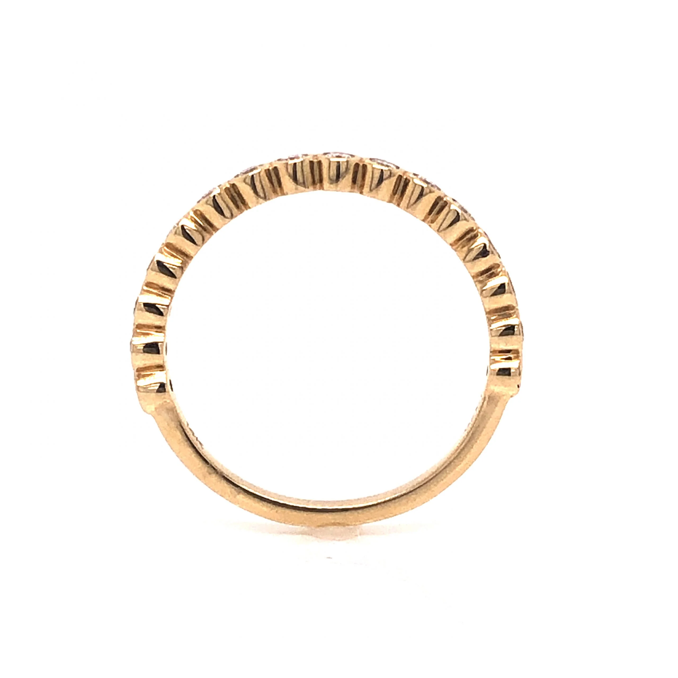 Bezel Set Half Eternity Diamond Band in 14k Yellow Gold - Image 4