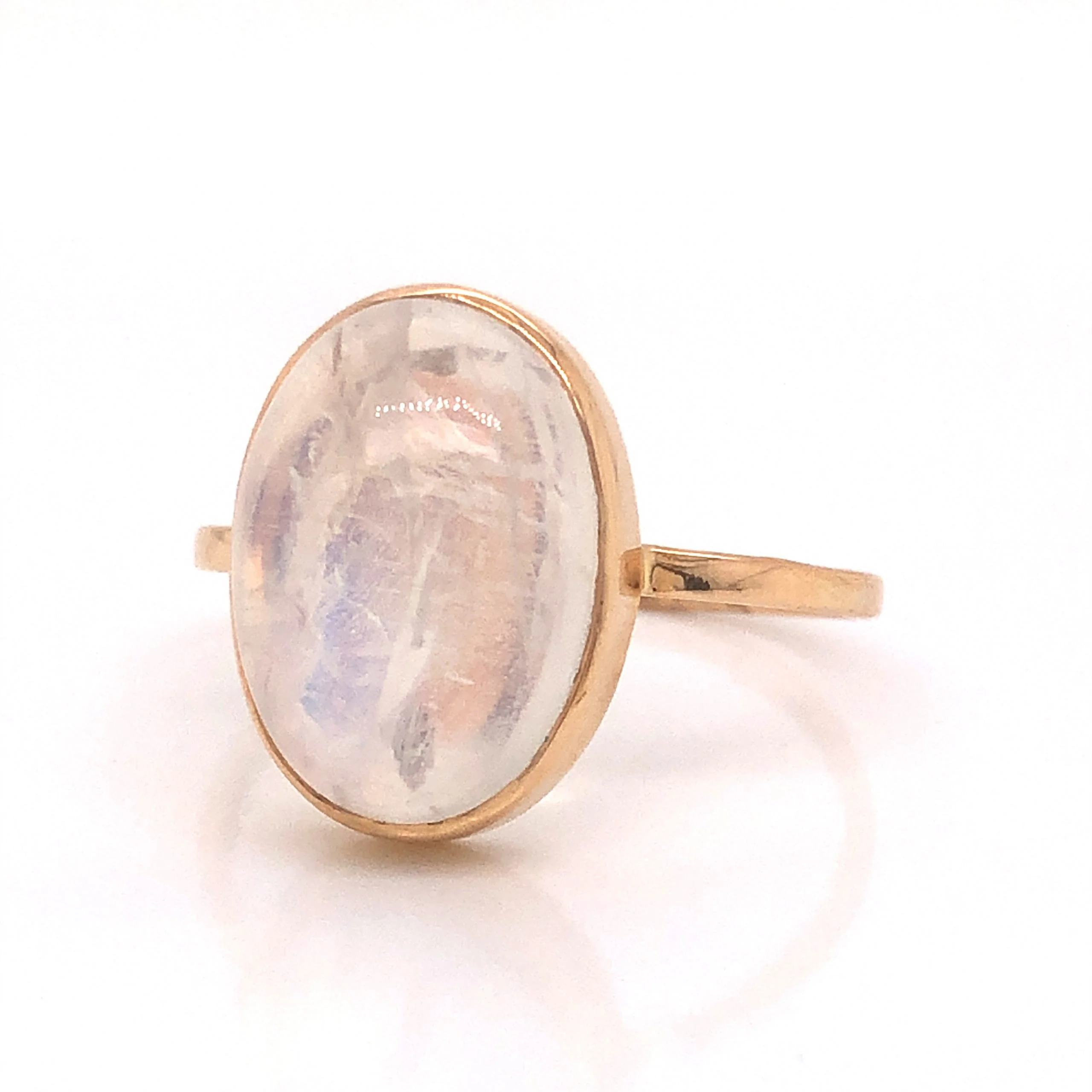 Bezel Set Moonstone Ring in 14k Yellow Gold - Image 2