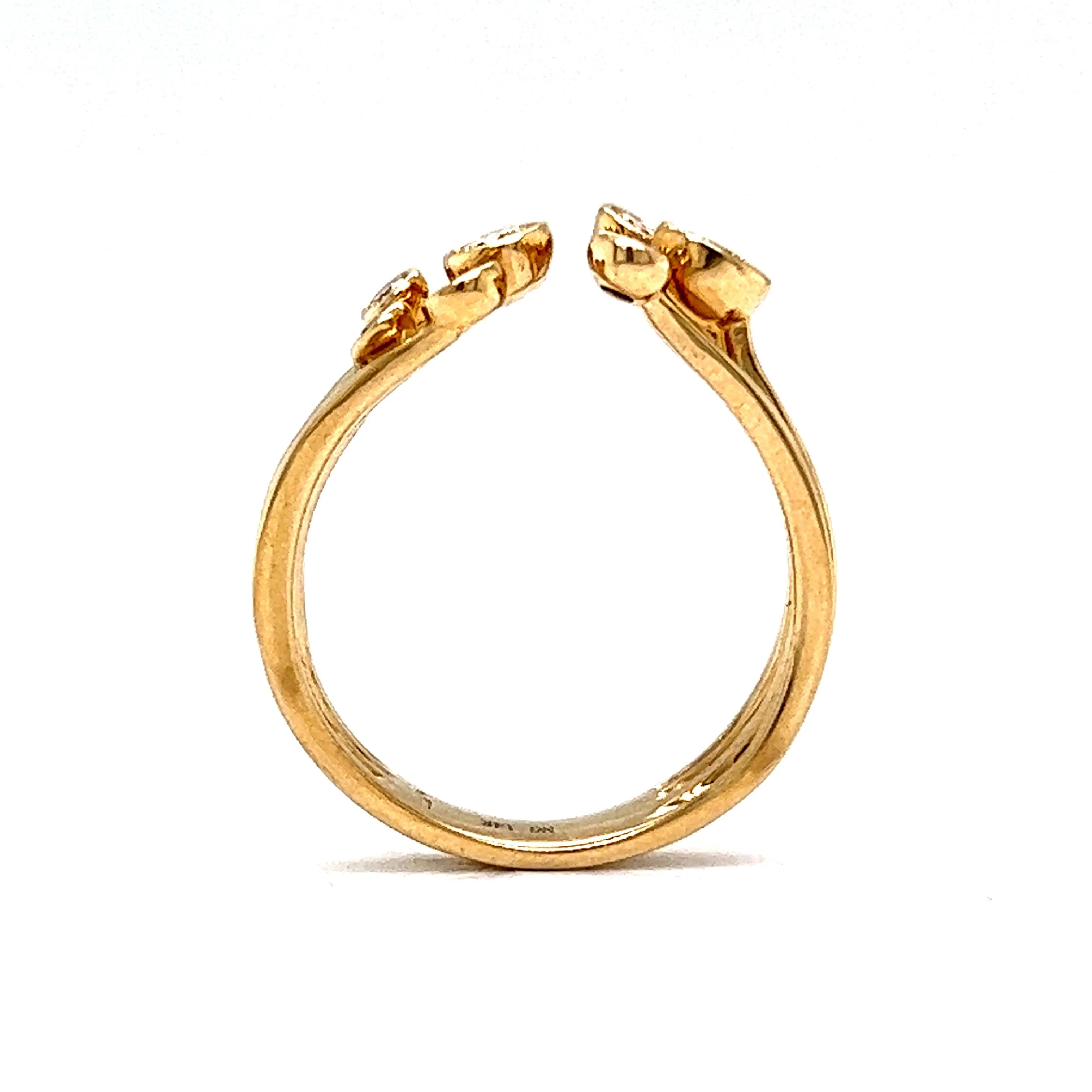 Bezel Set Open Diamond Cluster Ring in 14k Yellow Gold - Image 4