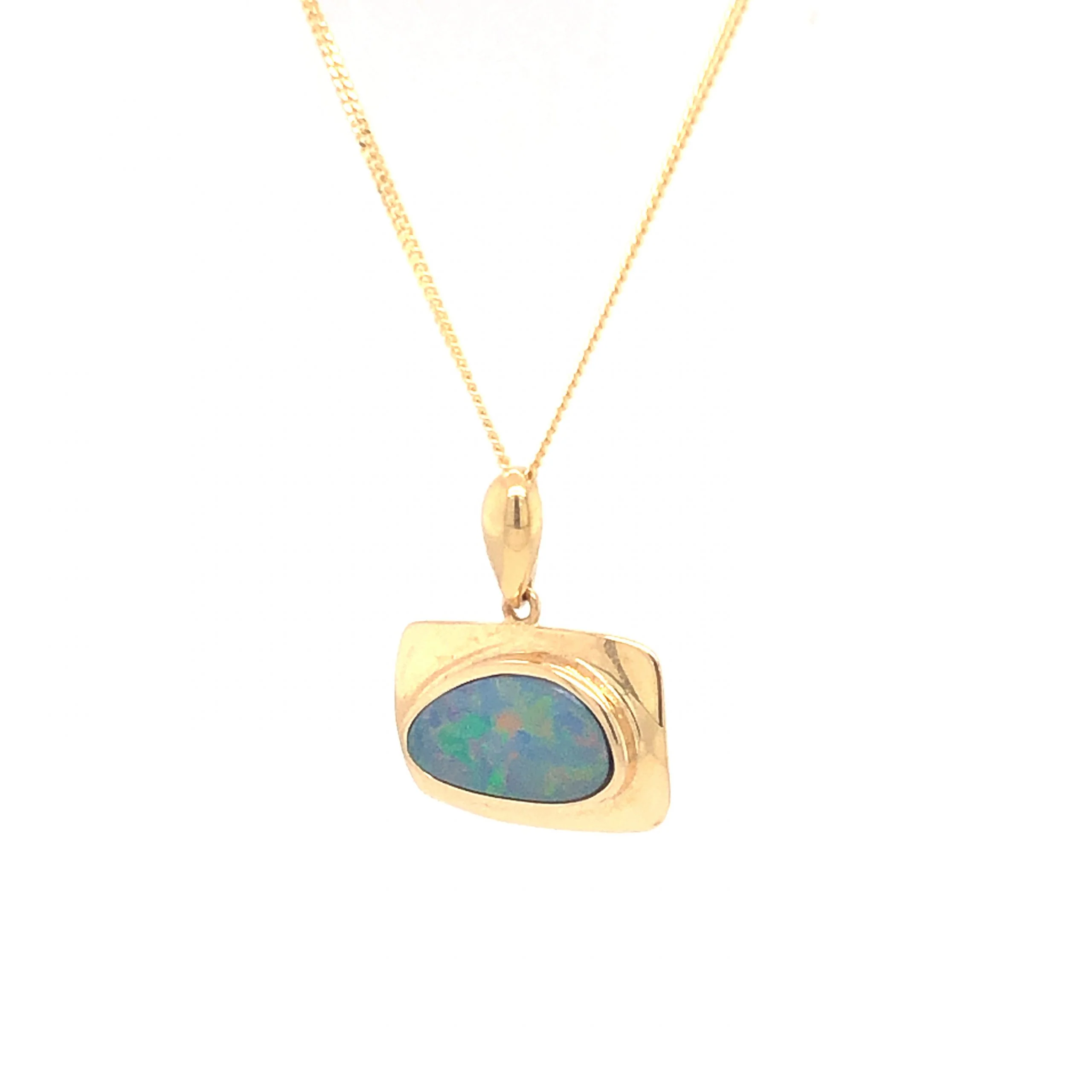 Black Boulder Opal Pendant Necklace in 18k Yellow Gold - Image 3