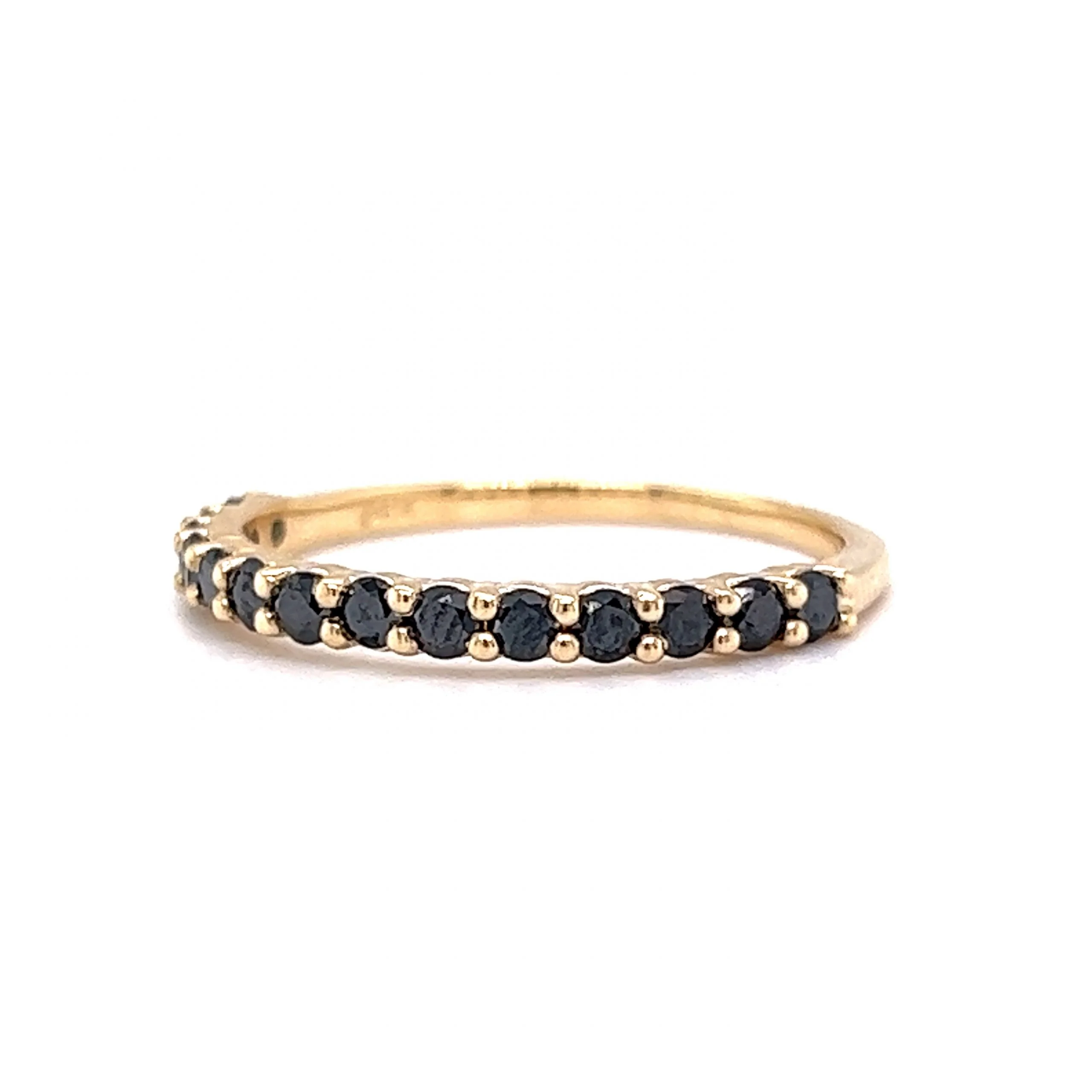 Black Diamond Wedding Band in 14k Yellow Gold - Image 2