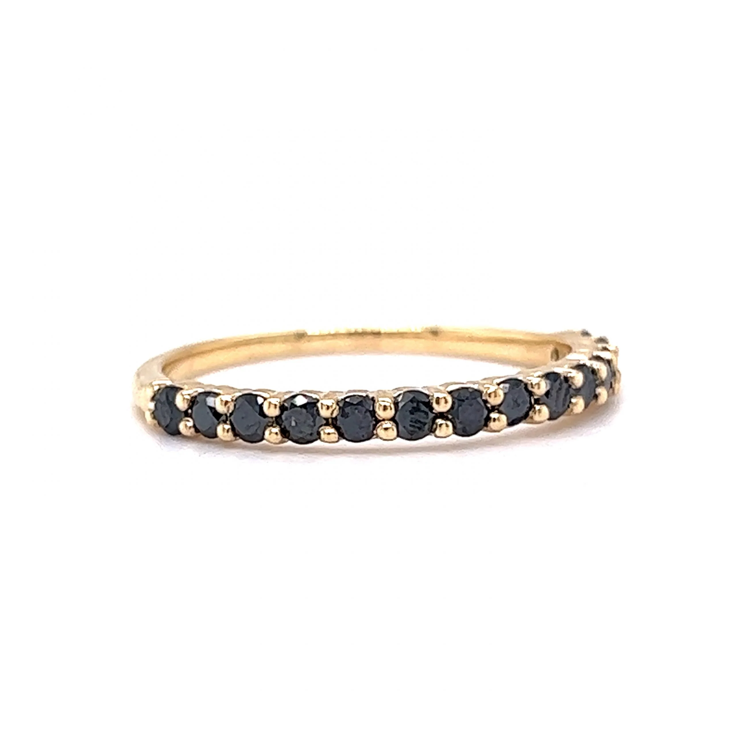 Black Diamond Wedding Band in 14k Yellow Gold - Image 3