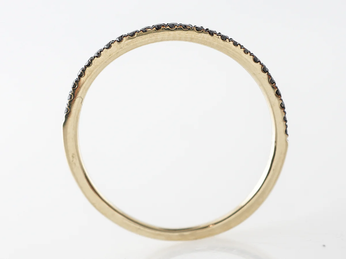 Black Diamond Wedding Band in 14k Yellow Gold - Image 4