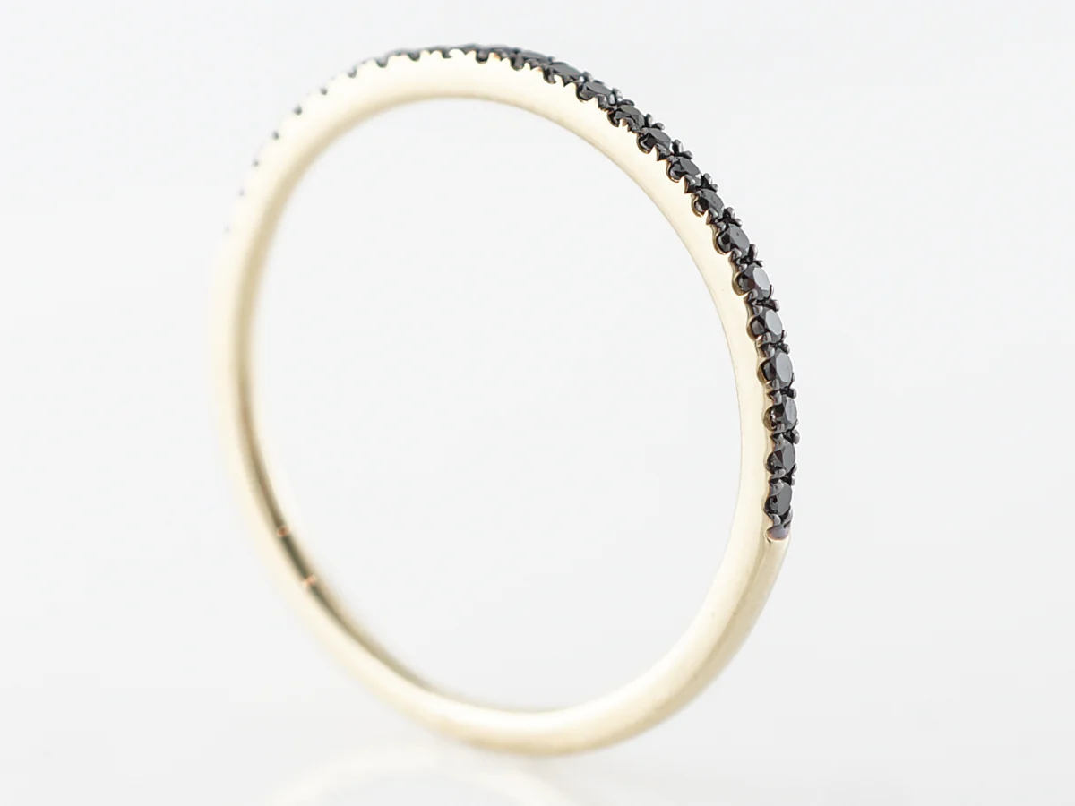 Black Diamond Wedding Band in 14k Yellow Gold - Image 5